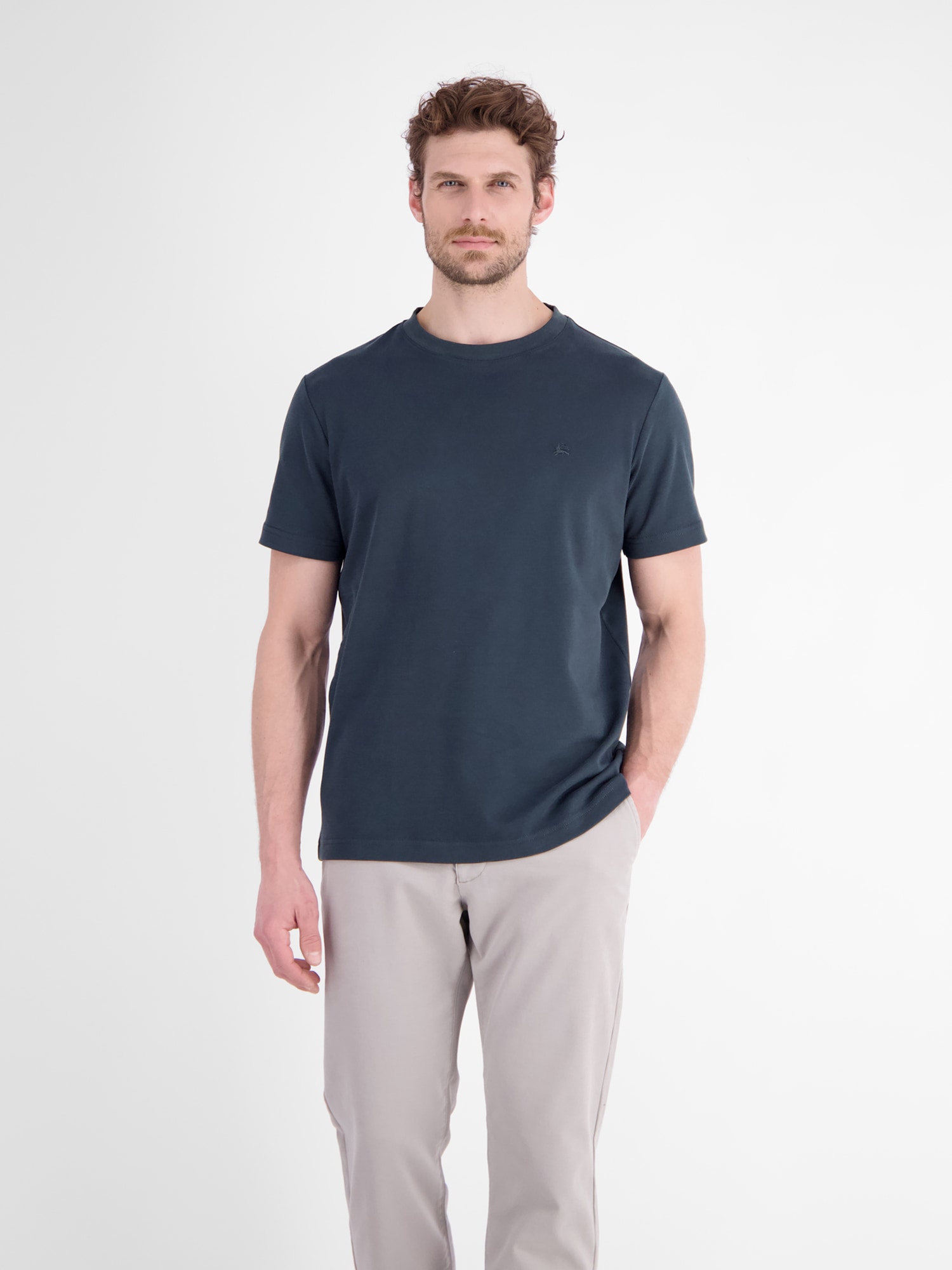 LERROS T-Shirt »Legeres T-Shirt mit Rundkragen aus reiner Baumwolle«