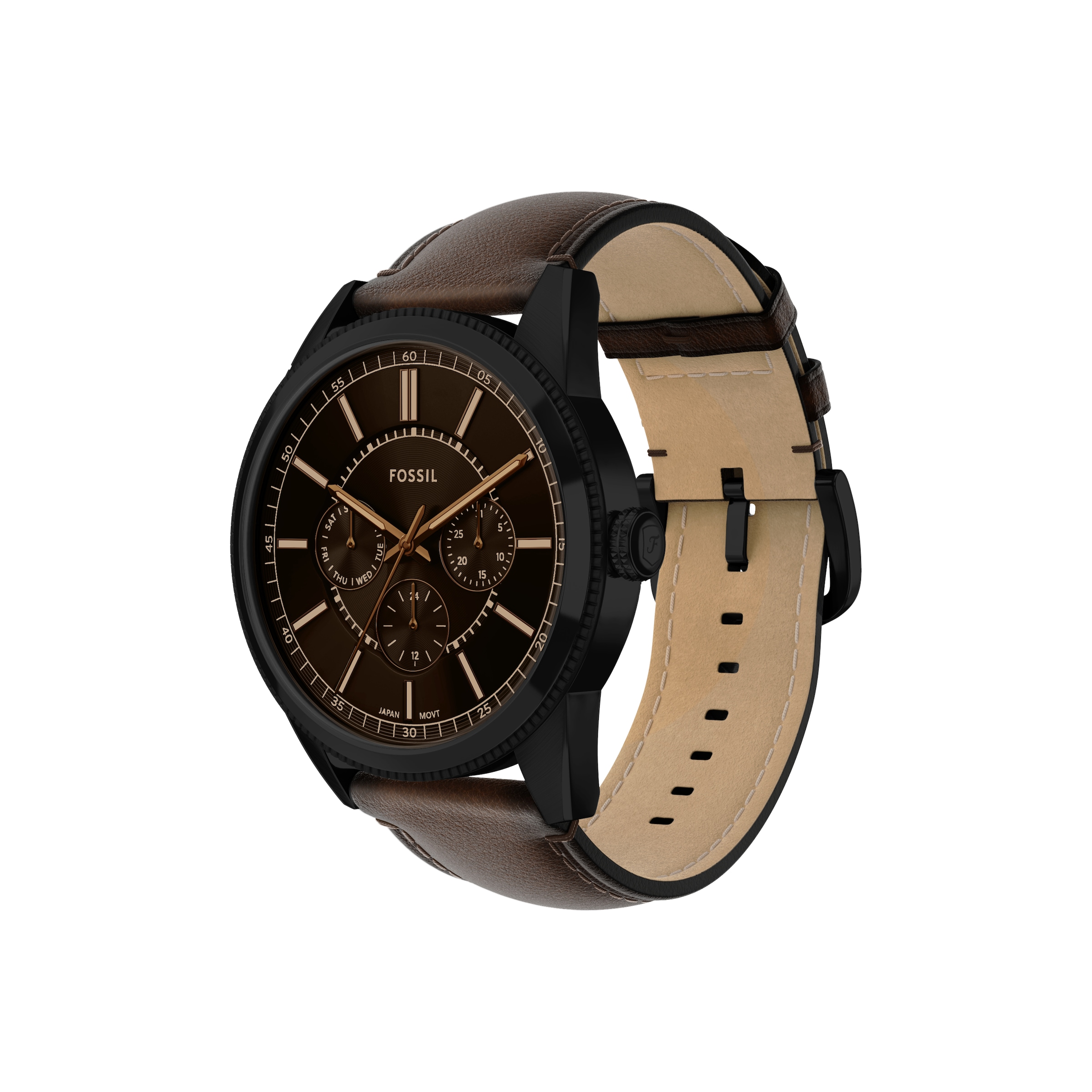 Fossil Quarzuhr »PEARSON«, Armbanduhr, Herrenuhr, Lederarmband, analog, Tag, Wochentag