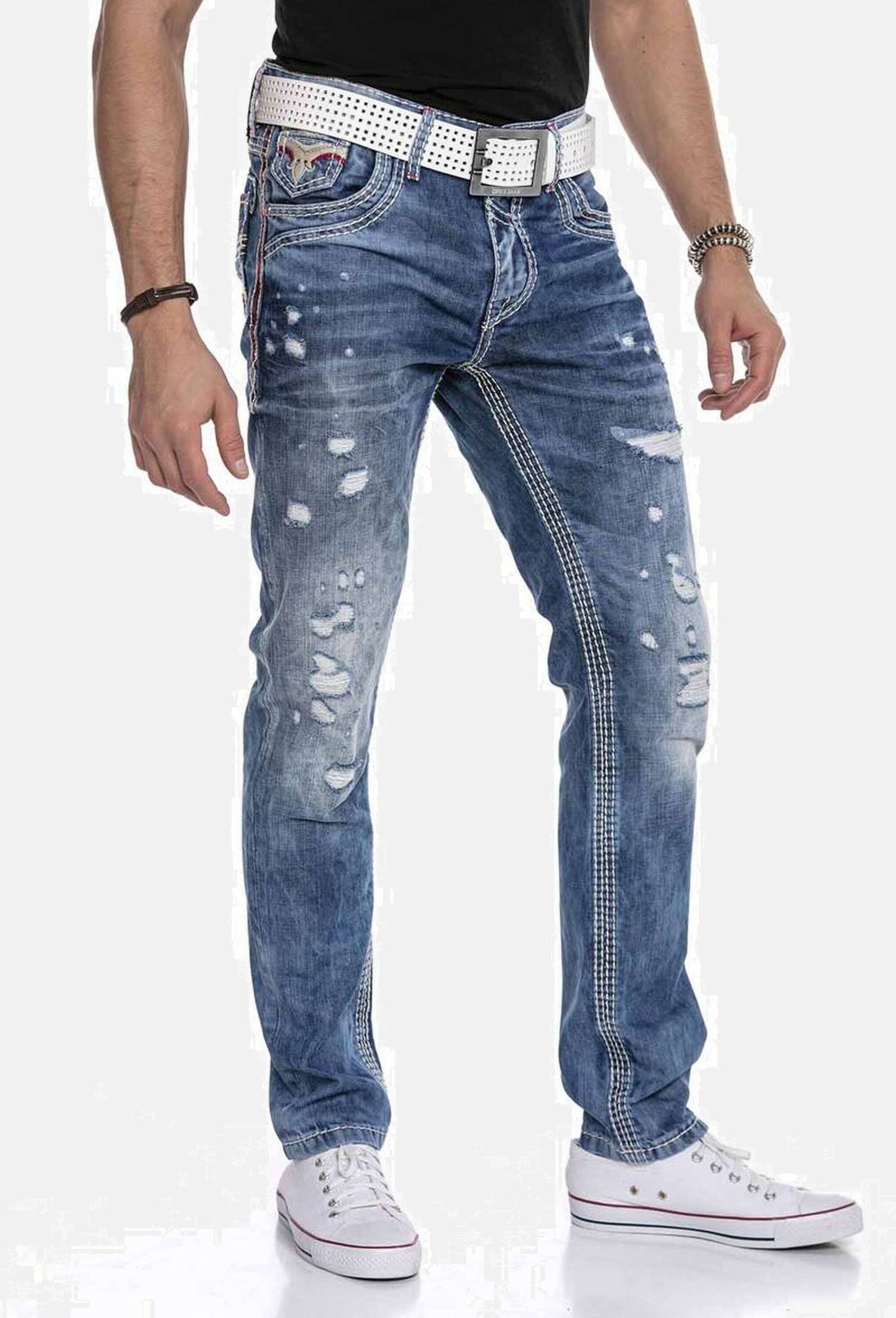 Cipo & Baxx 5-Pocket-Jeans »Cipo & Baxx Jeans« bequeme Jeans im lässigen Destroyed-Look, CD651