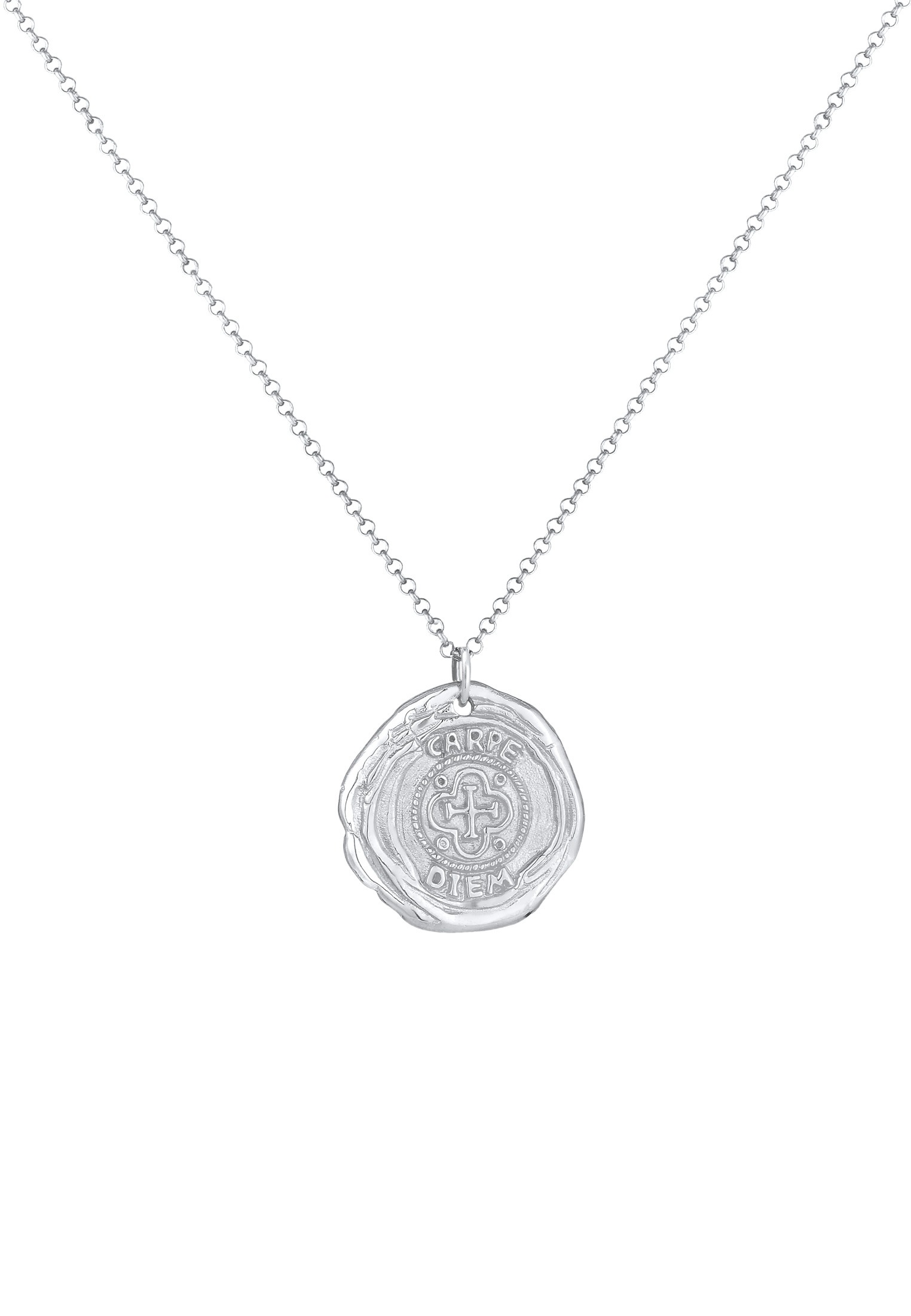 Kuzzoi Lange Kette »Halskette Herren Antike Münze Coin Kreuz 925 Silber«