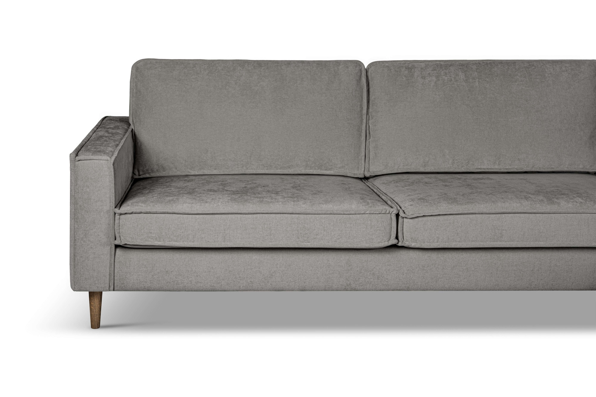 Home affaire Ecksofa »Pinto Skandi, 290 cm, Chenille, Struktur, Ottomane links / rechts« mit Keder, Massivholzfüße Eiche geräuchert, Wellenunterfederung