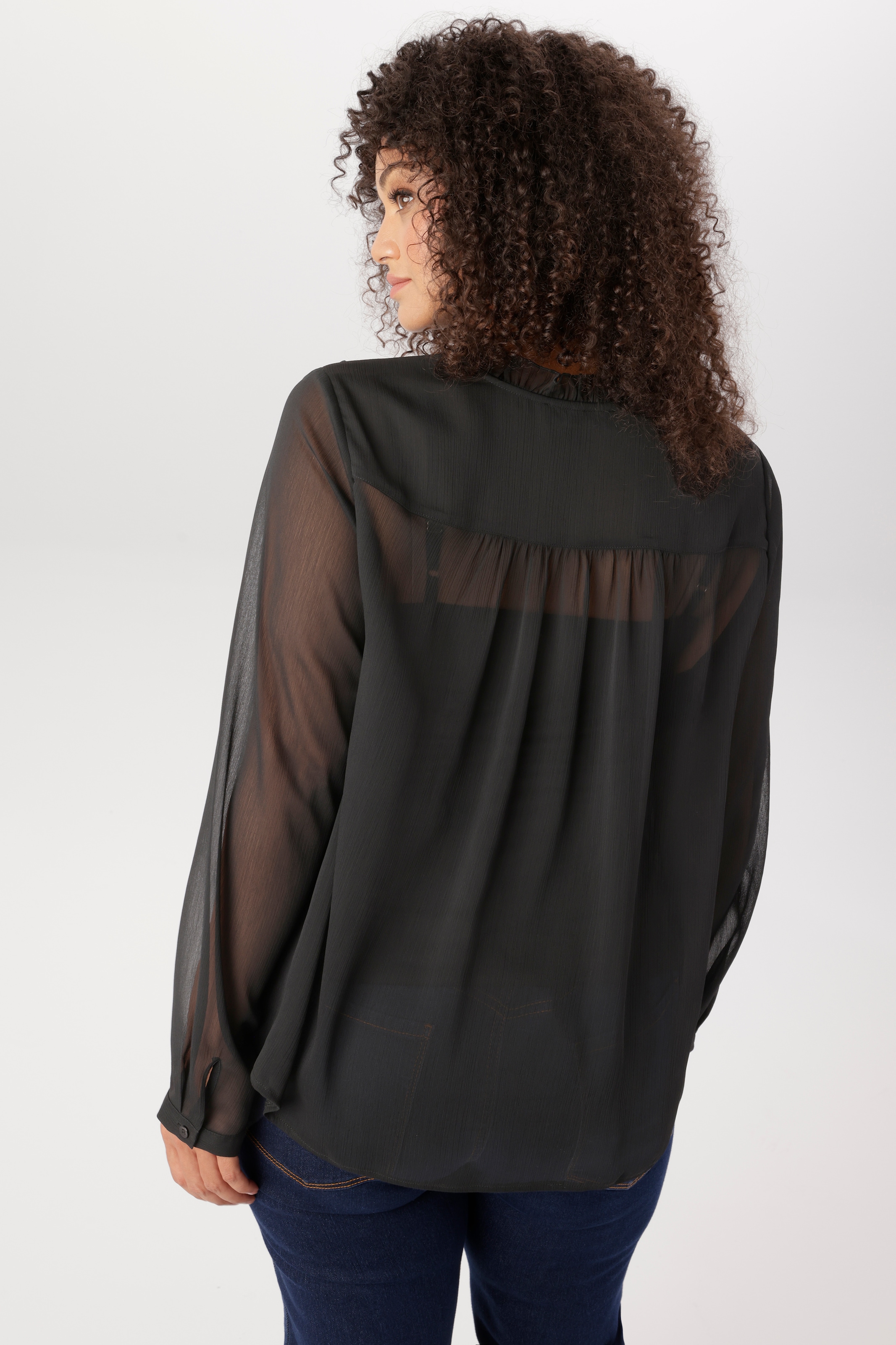 Aniston PLUS Schlupfbluse mit Bindeband und Rüschen - NEUE KOLLEKTION