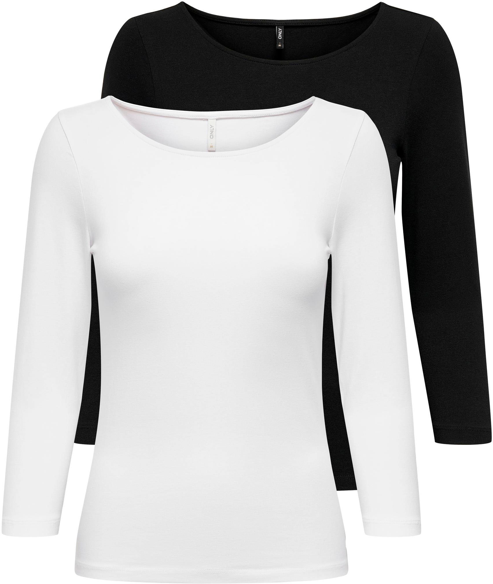 Only 3/4-Arm-Shirt »ONLCAROLA 3/4 BOATNECK TOP CS JRS 2PACK«, (2er-Pack)