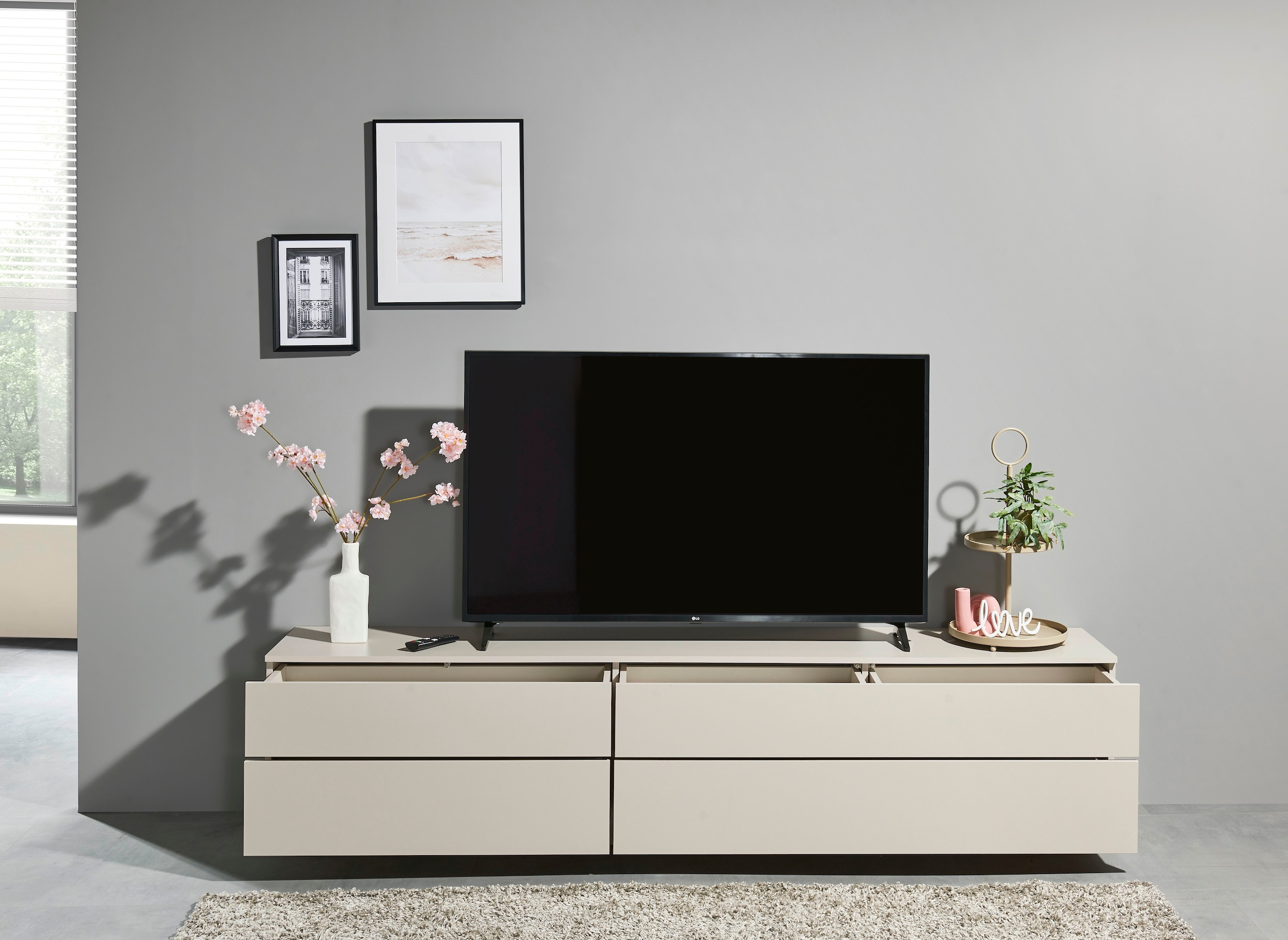 HBZ Lowboard »Vince Lowboard, B/H/T 220x50x38 cm« 1 Stk. tlg. Breite 220 cm, Push-to Open, Melaminbeschichtung