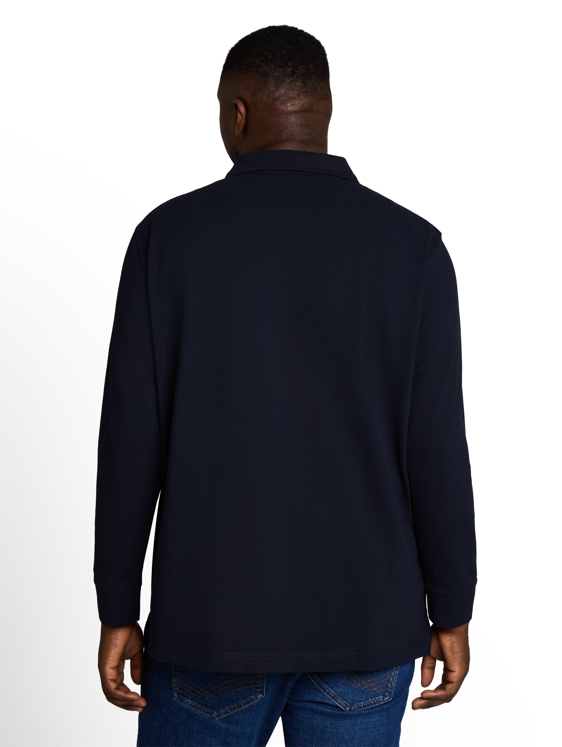 TOM TAILOR PLUS Langarm-Poloshirt Extra lang / Große Größen