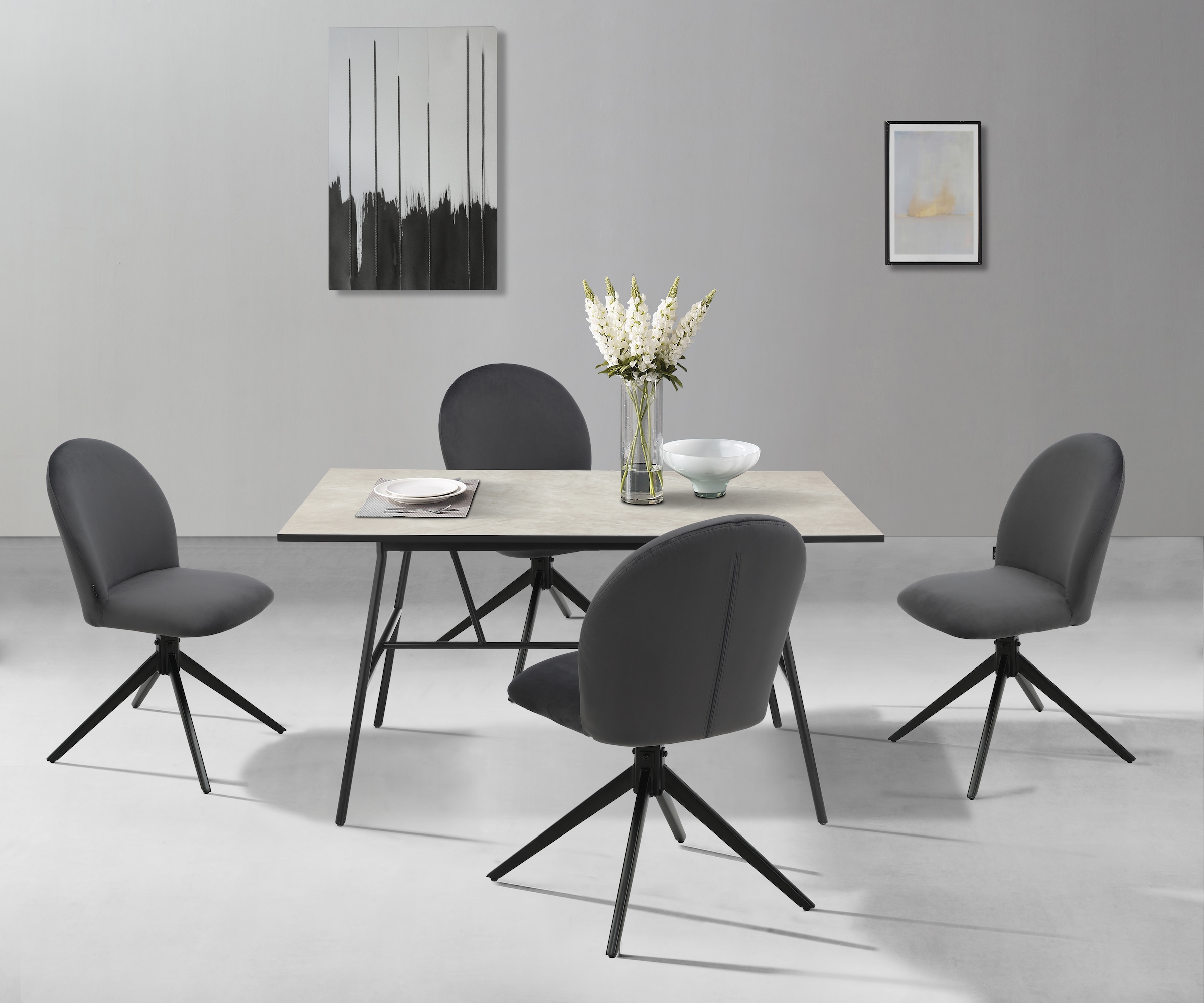 Home affaire Esszimmerstuhl »Tempa, TOPSELLER!, OTTOs Choice«, (Set), 2 St., Samtvelours, Drehstuhl mit 360 Grad Drehfunktion