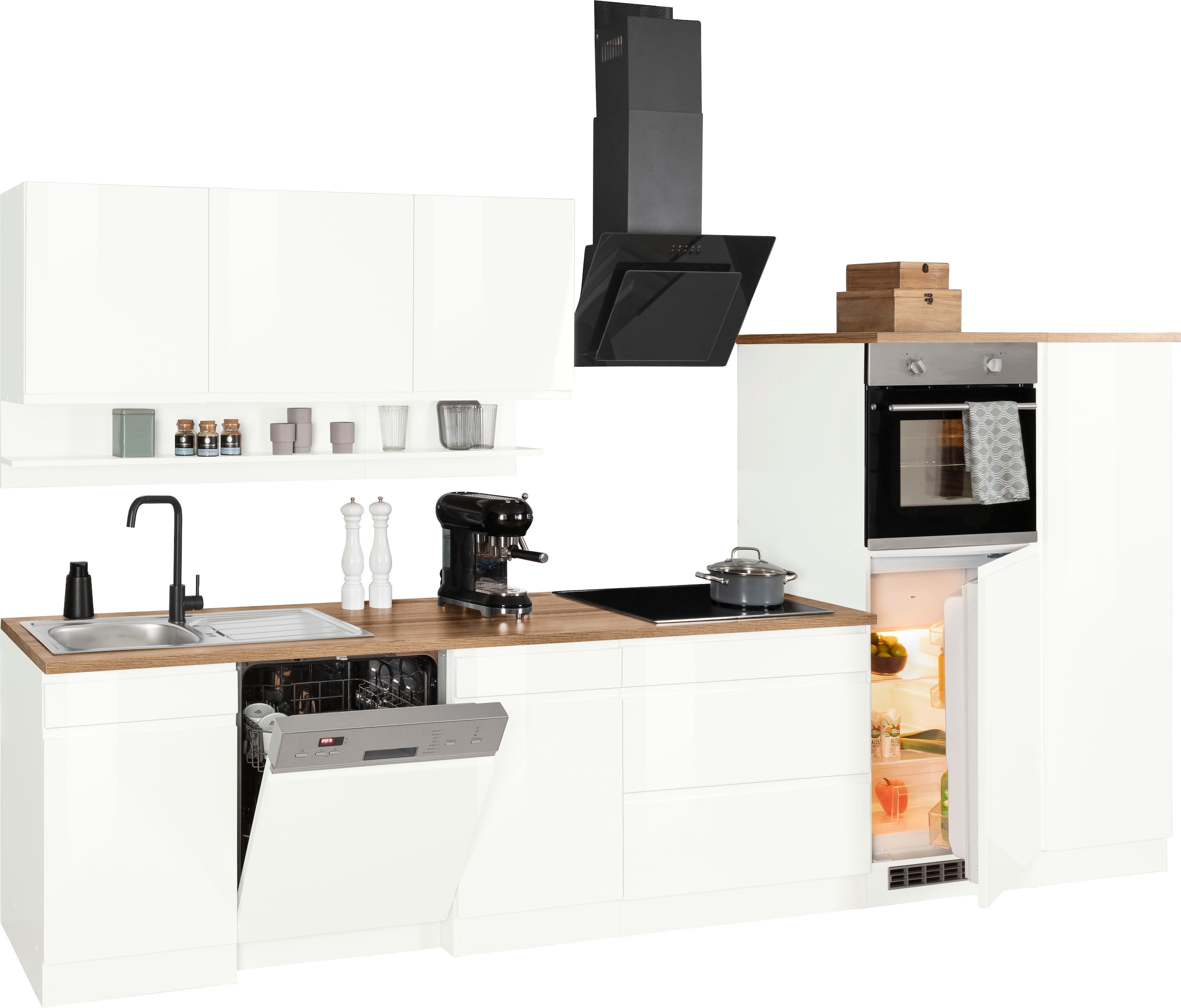 KOCHSTATION Küchenzeile »KS-Virginia«, Breite 350 cm, ohne E-Geräte