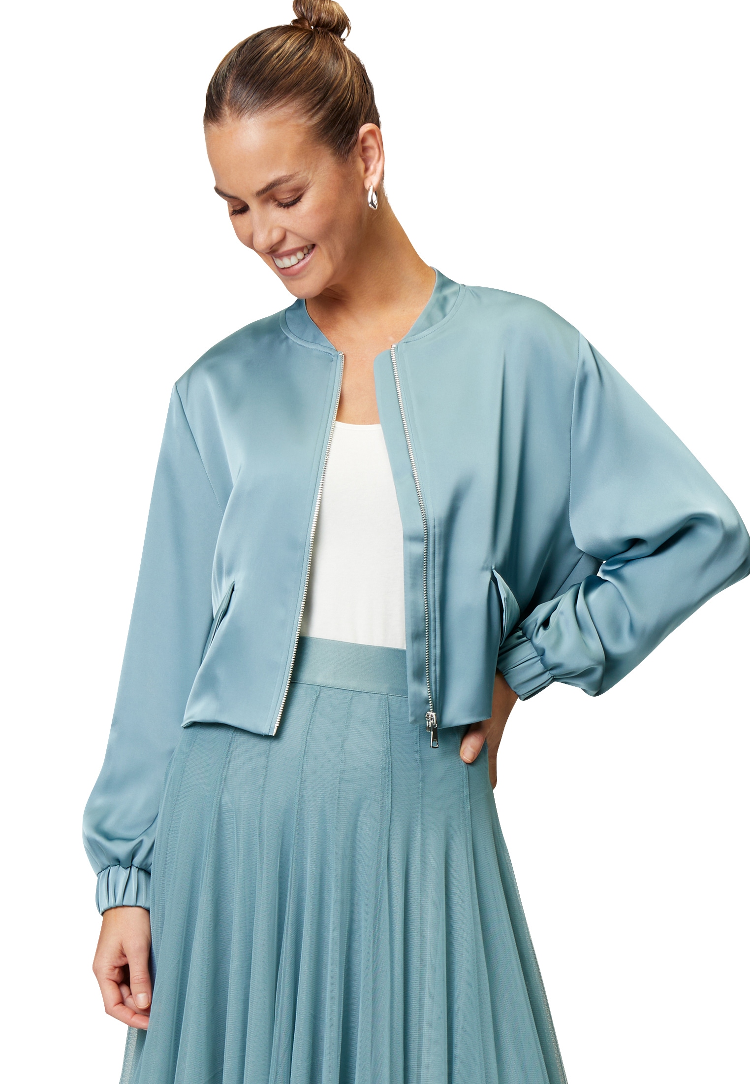 Zero Jackenblazer »Satin-Jacke mit Klappentaschen«