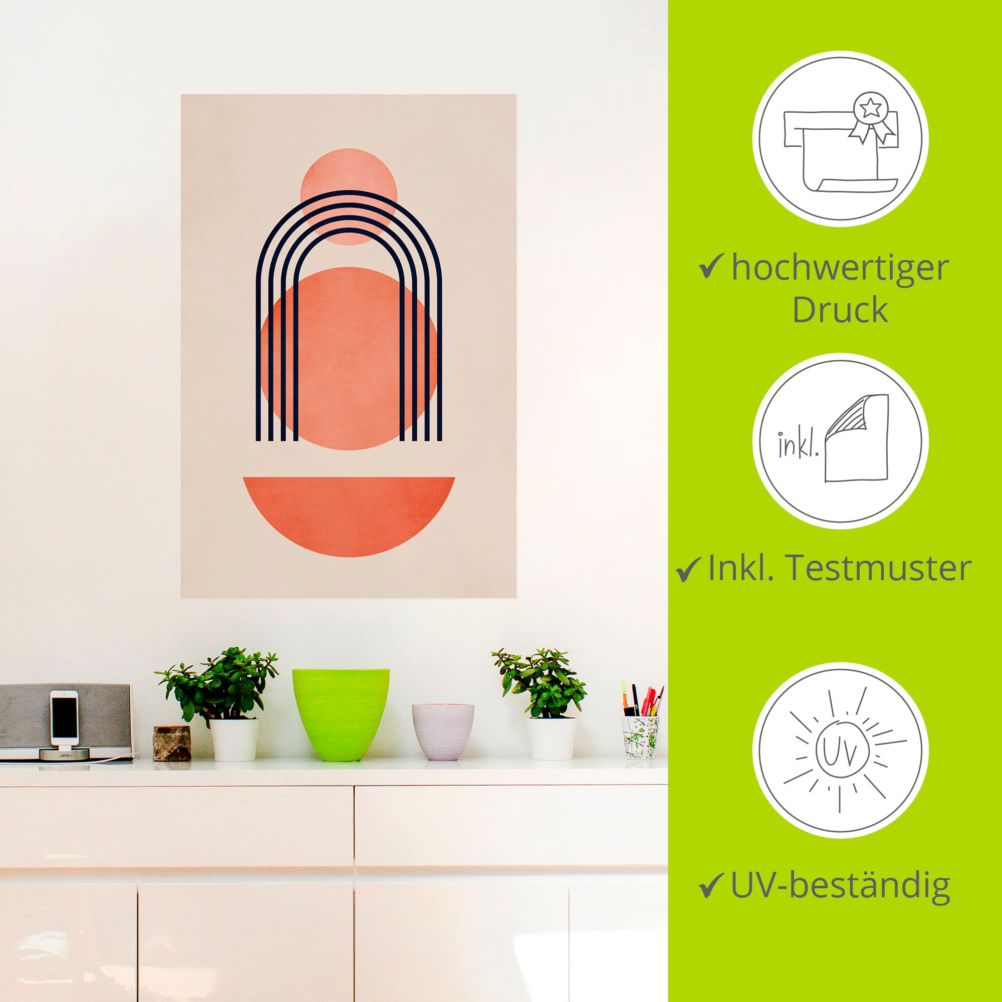 Artland Wandbild »Geometrica Nr. 7«, Muster, (1 St.), als Alubild, Leinwandbild, Poster, Wandaufkleber in verschied. Größen