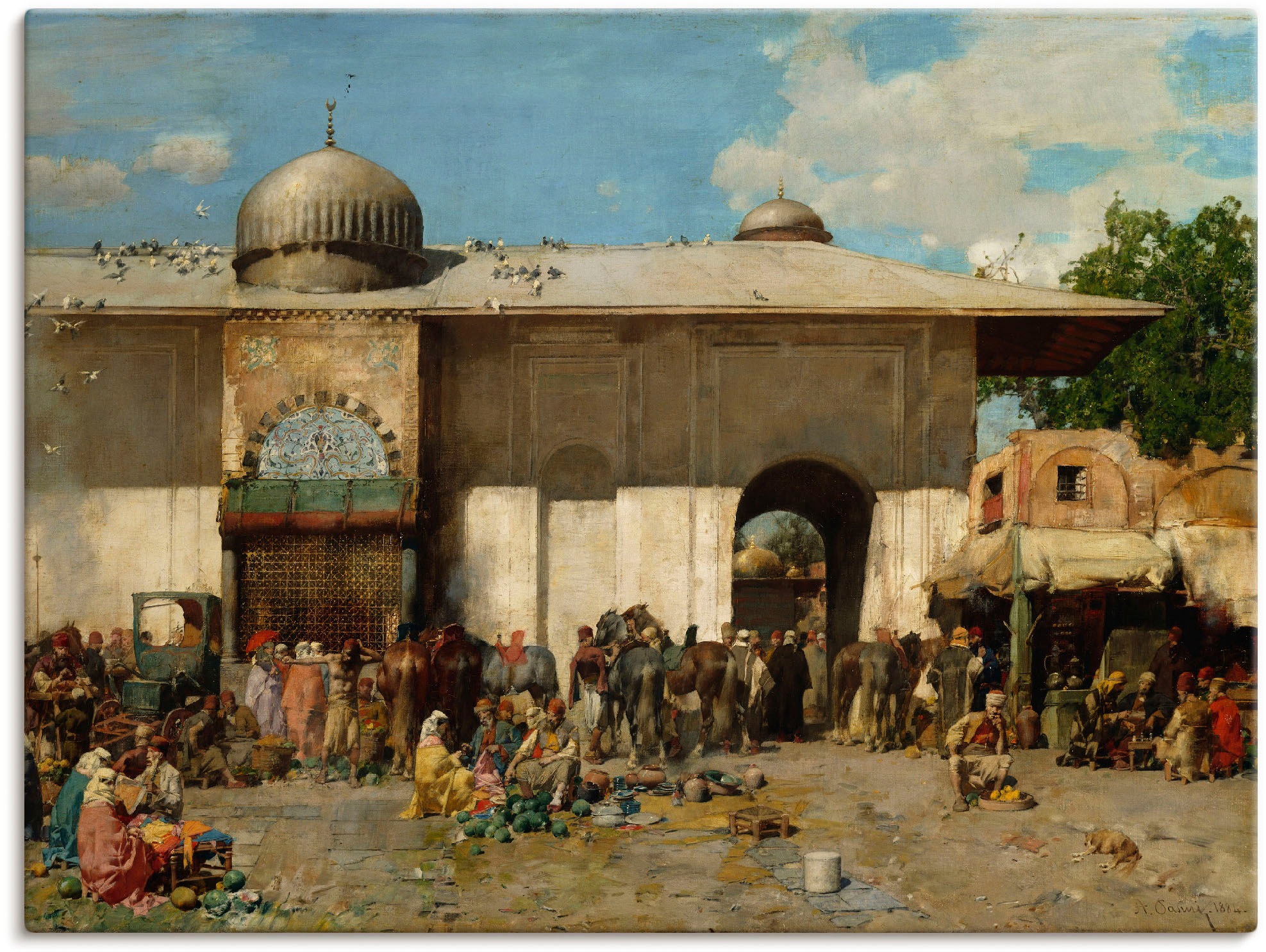 Artland Leinwandbild »Orientalischer Markt. 1884«, Gruppen & Familien, (1 St.), auf Keilrahmen gespannt