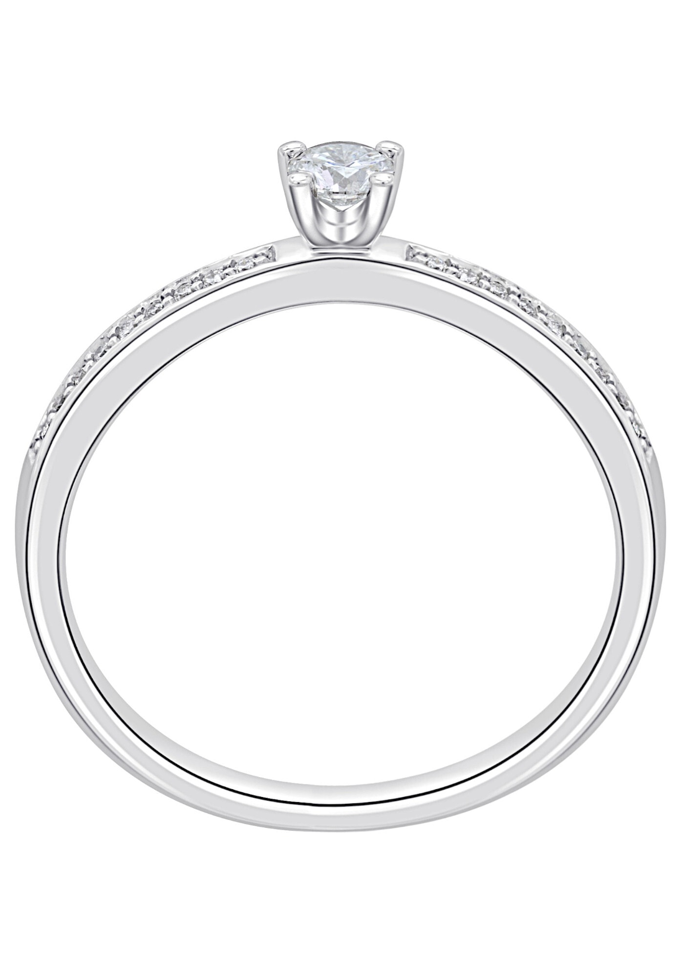 ONE ELEMENT Diamantring »0,15 ct Diamant Brillant Memoire mit Center Ring aus 585 Weißgold«