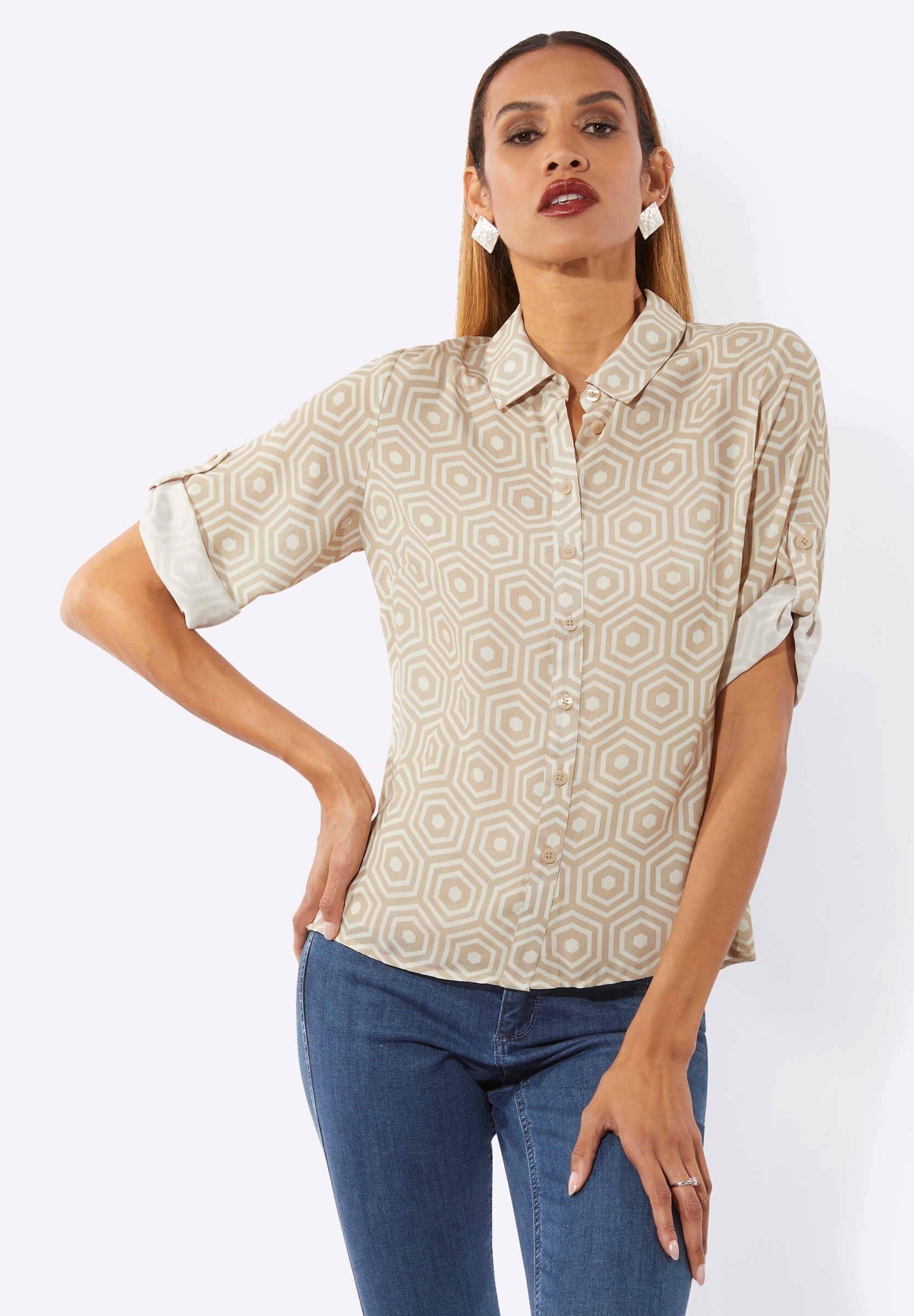 creation L Klassische Bluse »Bluse Hemdbluse in pflegeleichter Qualität«