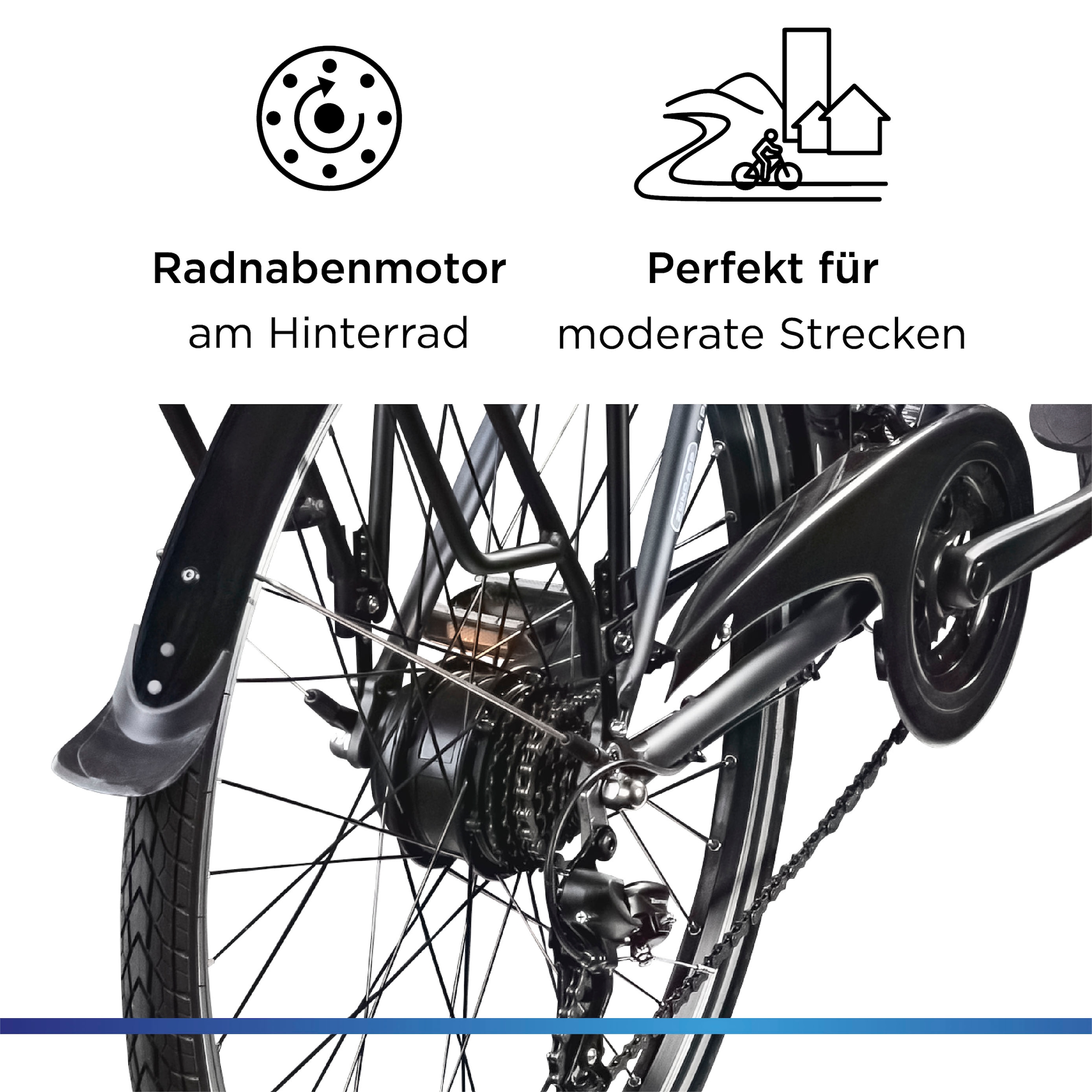 Zündapp E-Bike »Green 7.7 Damen«, 21 Gang, Shimano, Tourney, Heckmotor 250 W, Pedelec, Elektrofahrrad für Damen