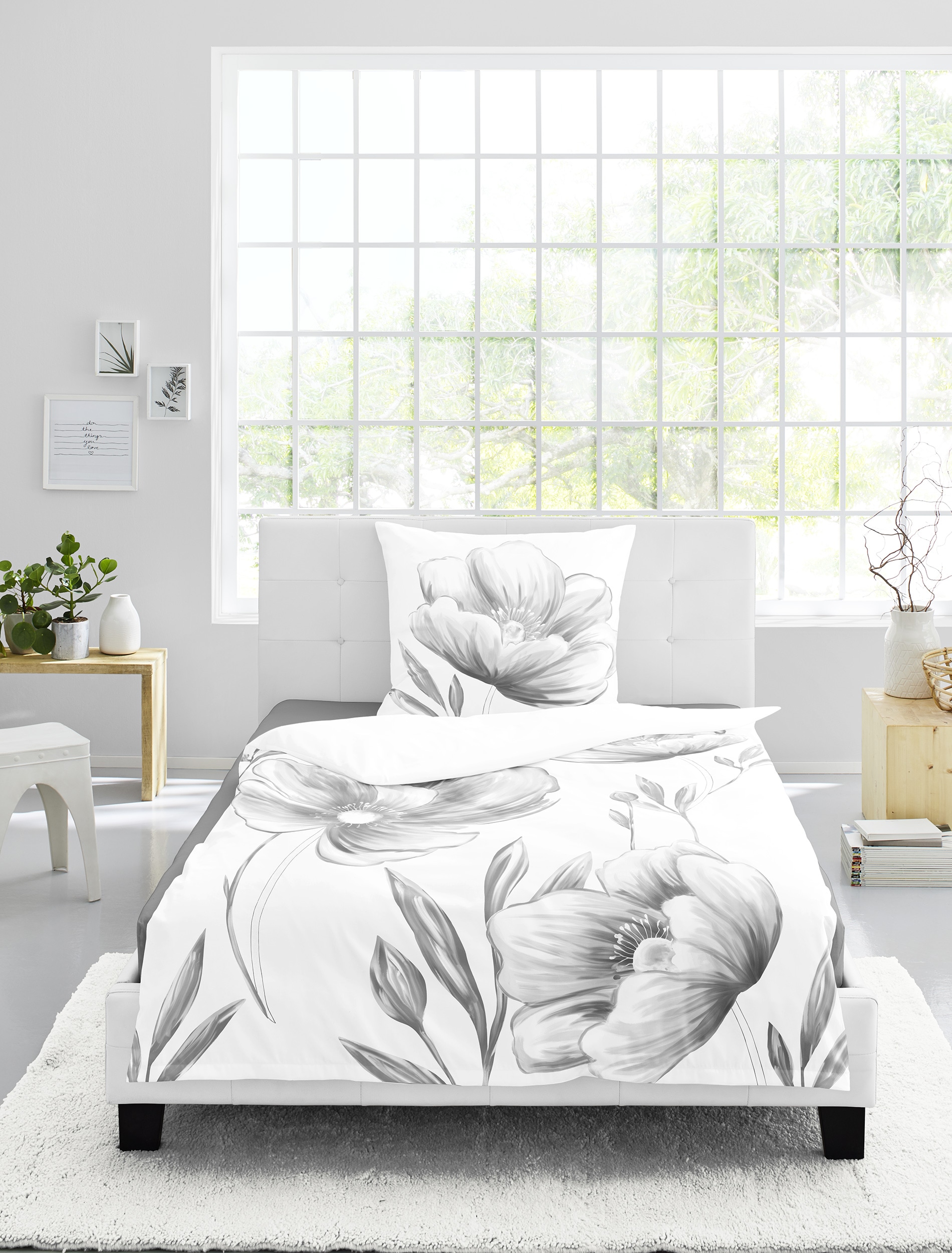 BIERBAUM Bettwäsche »Bettwäsche 5332« 2 Mako-Satin, 100  % Baumwolle, pflegeleicht, seidig glänzend