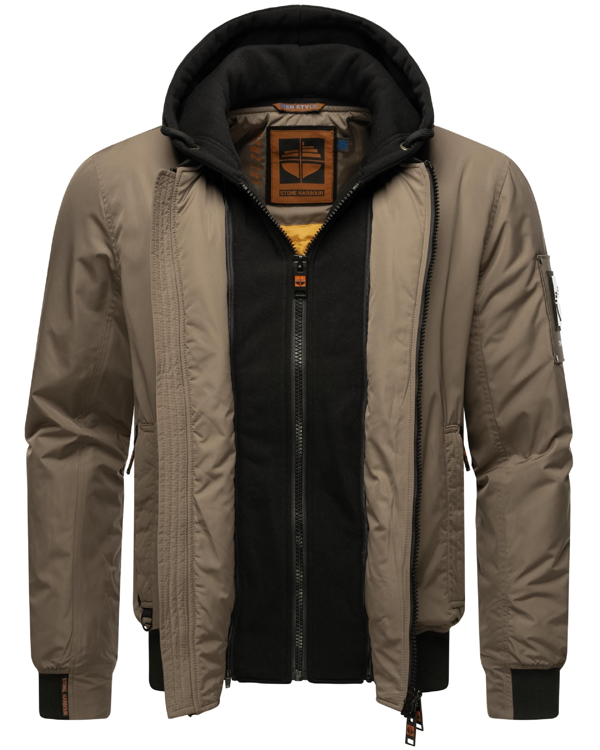 Stone Harbour Bomberjacke »Bomberjacke Hoobo«, mit Kapuze, Stylische Herren Fliegerjacke mit abnehmbarer Innenjacke