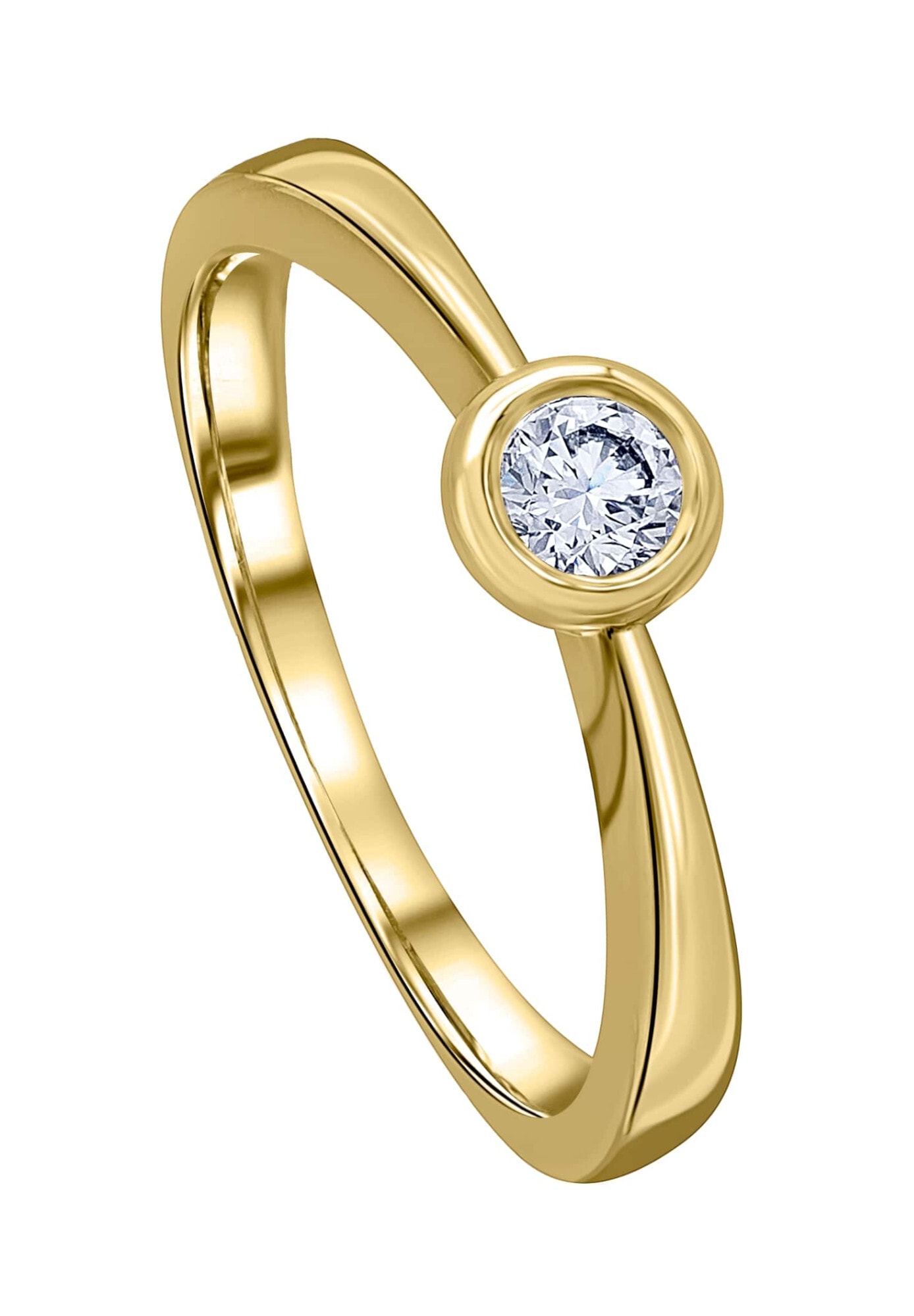 ONE ELEMENT Diamantring »0.2 ct Diamant Brillant Zarge Ring aus 585 Gelbgold«
