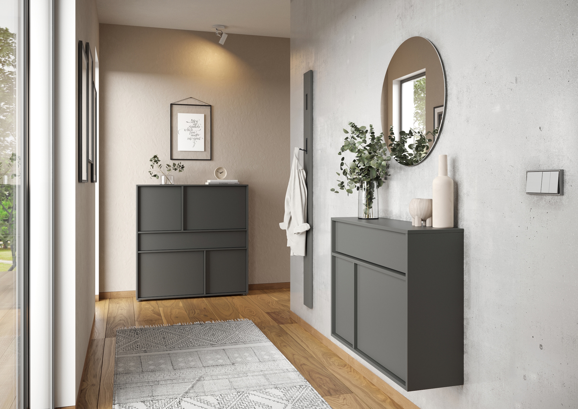GERMANIA Garderoben-Set »GW-Ameca 2.0«, (2 St.), Garderoben-Set:Mehrzweckschrank und Spiegel