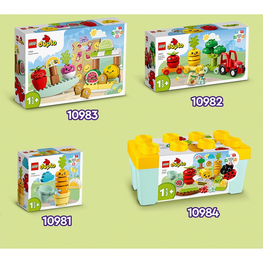 LEGO® Konstruktionsspielsteine »Wachsende Karotte (10981), LEGO® DUPLO My First«, (11 St.)