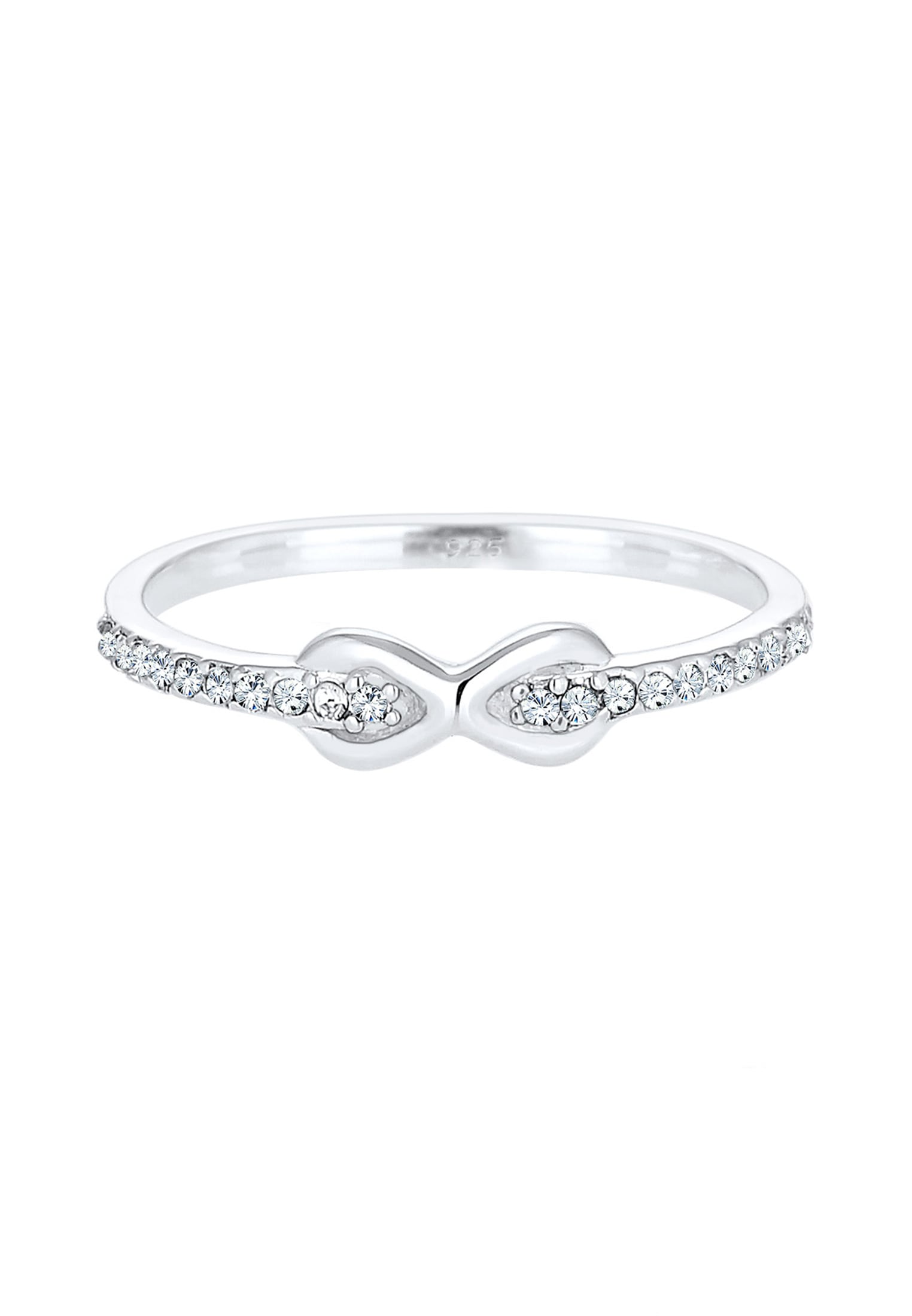 Elli Silberring »Ring Infinity Glas Kristalle Weiß 925 Sterling Silber«