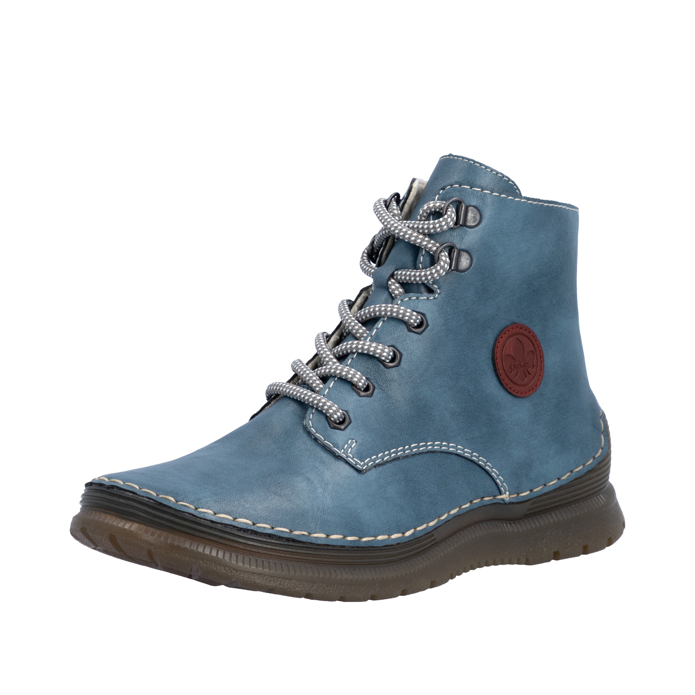 Rieker Schnürboots  Keilabsatz, Herbstboots mit modischen Kontrastnähten