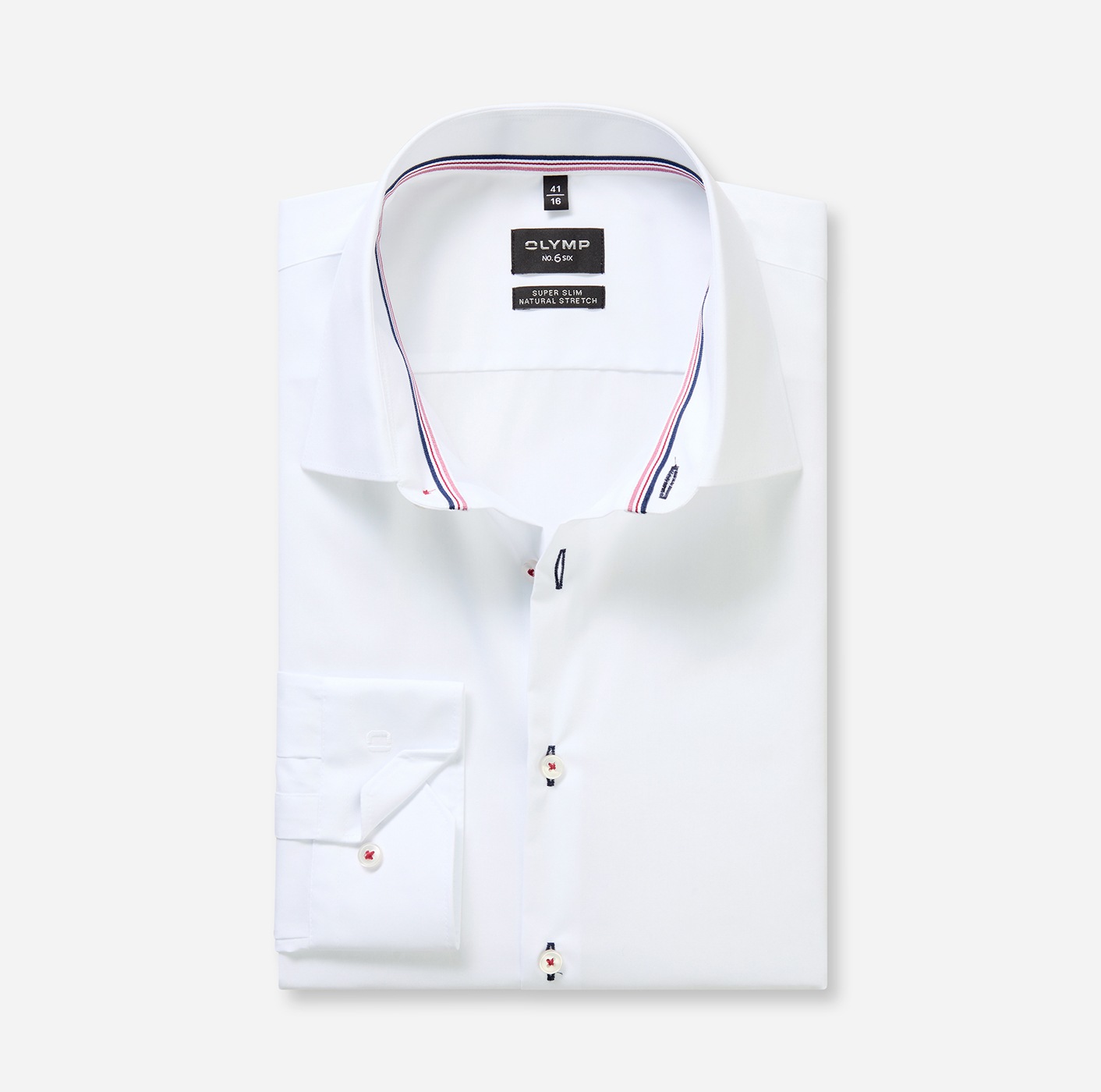 OLYMP Langarmhemd »No 6 six« super slim, Kentkragen, Businesshemd