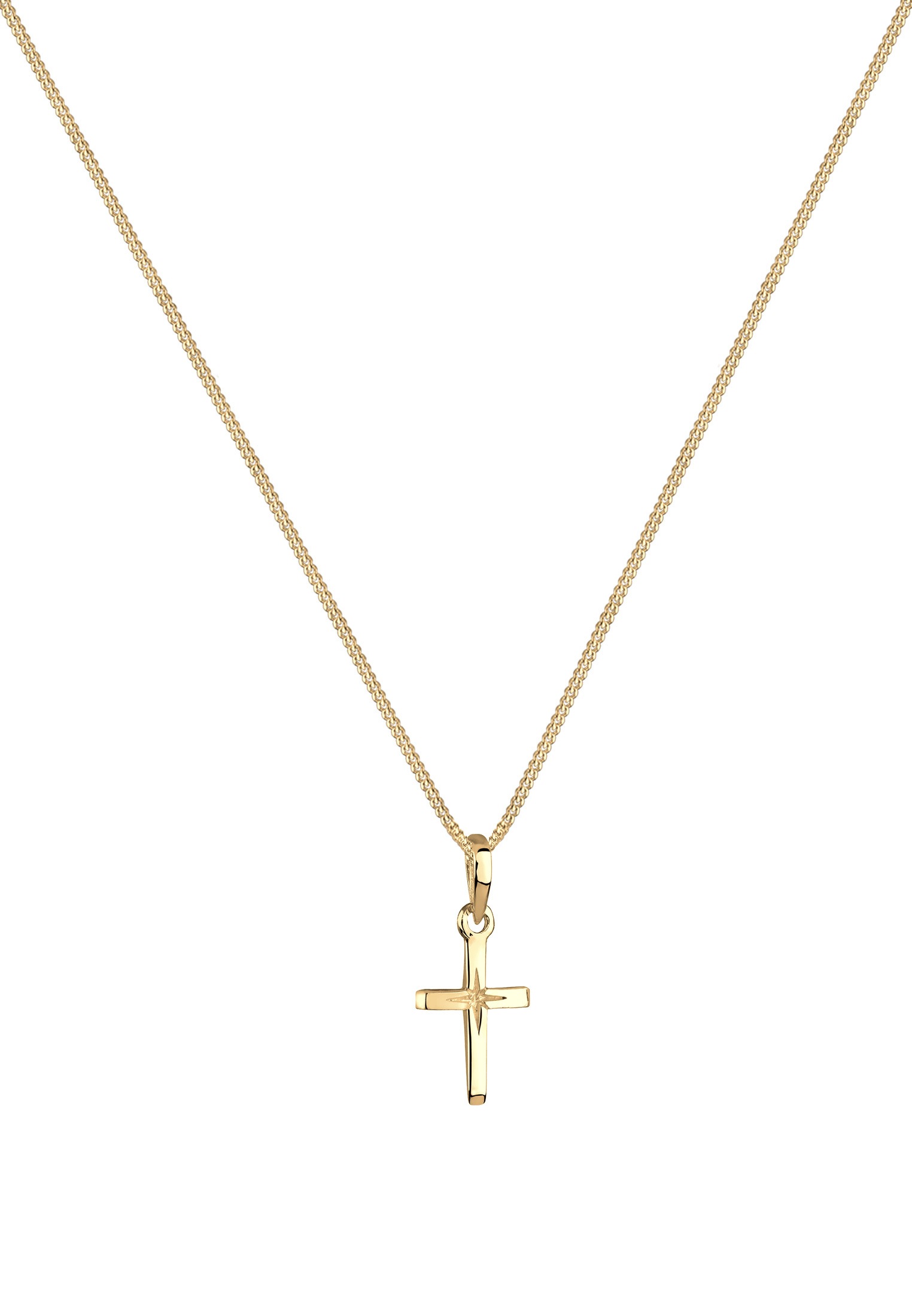 Elli Kette mit Anhänger »Halskette Kreuz Religion Stern Details 925 Silber«