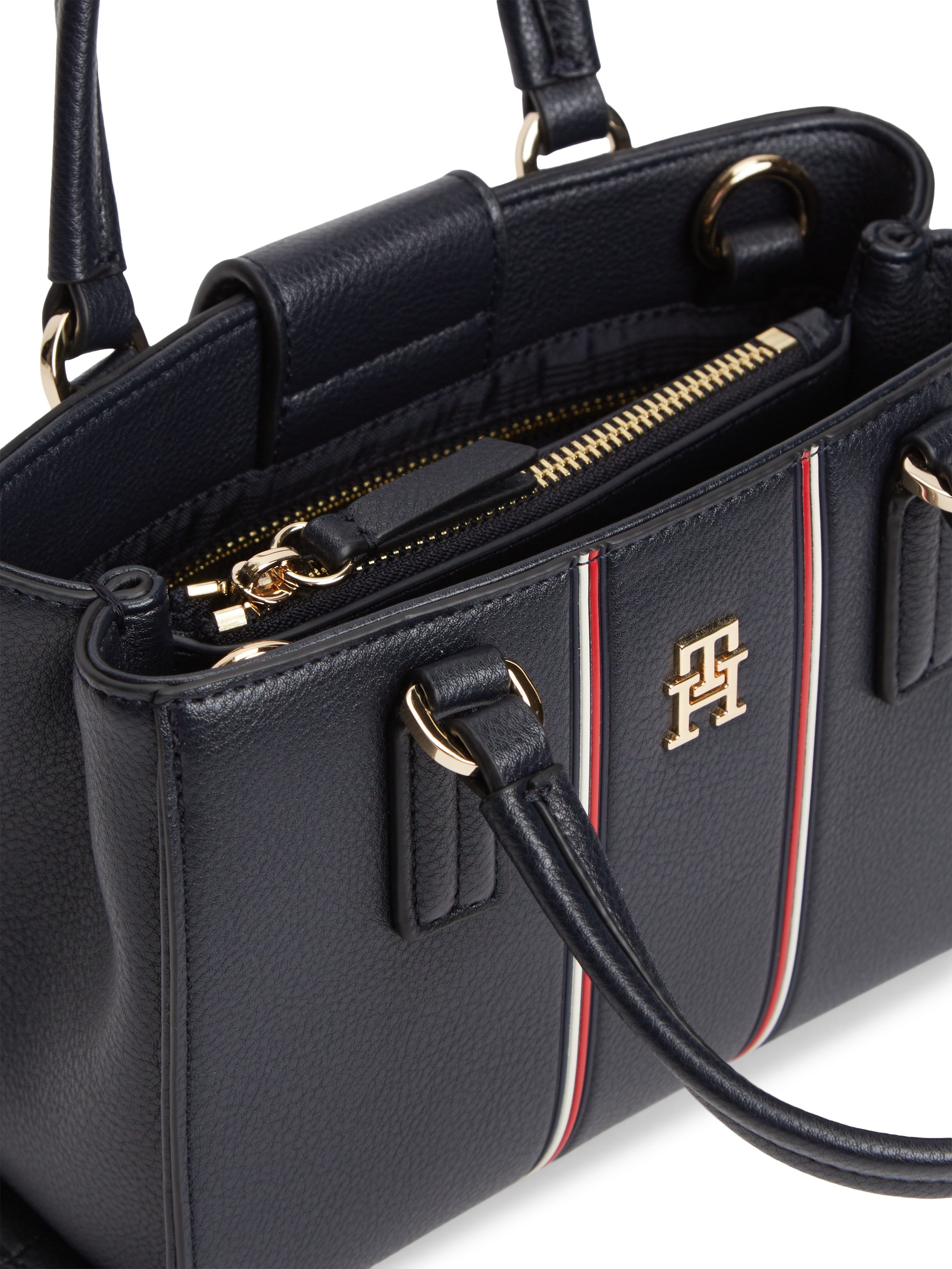 Tommy Hilfiger Tragetasche »TH DAILY MINI TOTE CORP« Damen Umhängetasche, Schultertasche, Handtasche mit farbigen Streifen