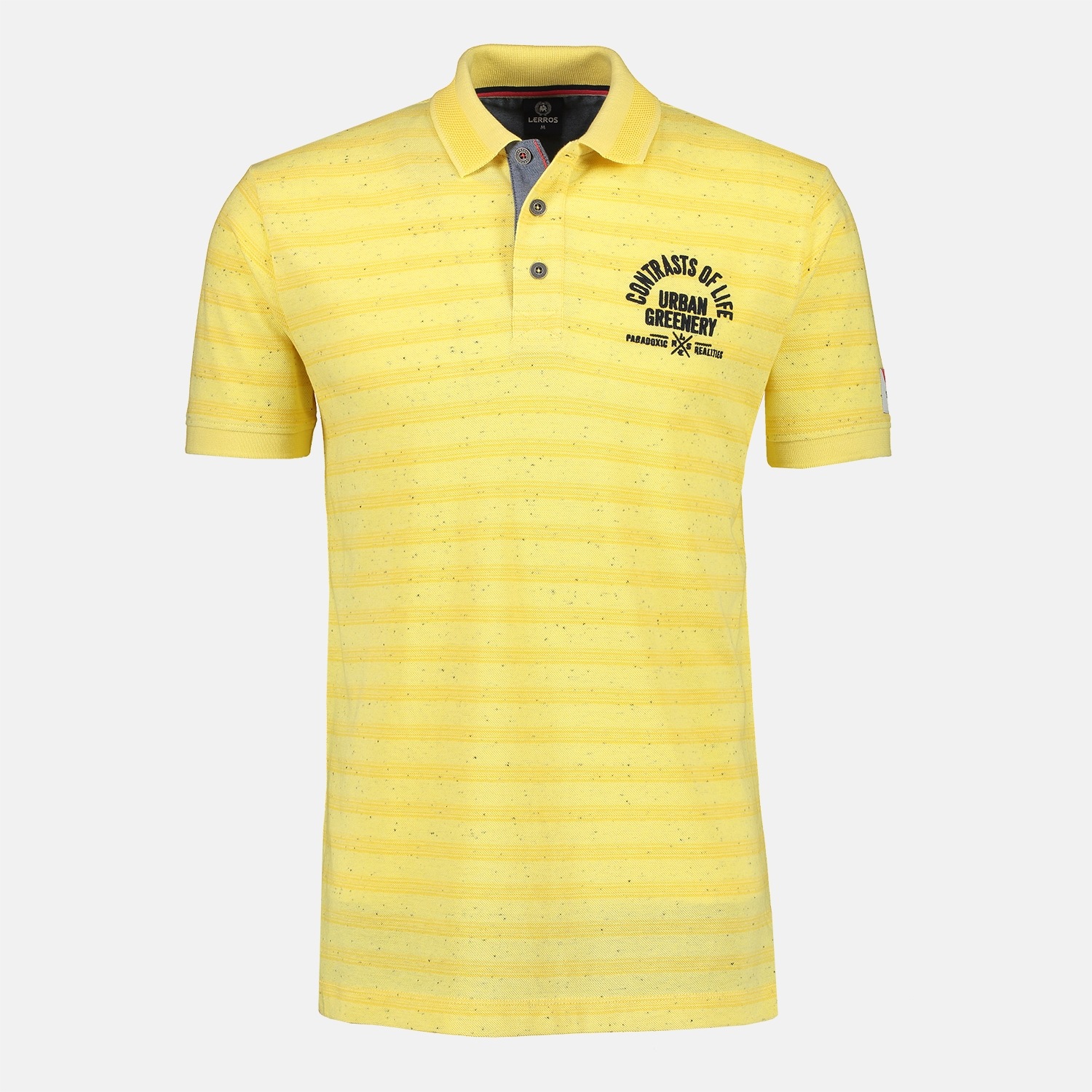 LERROS Poloshirt, mit verwaschenem Streifen und Brustprint