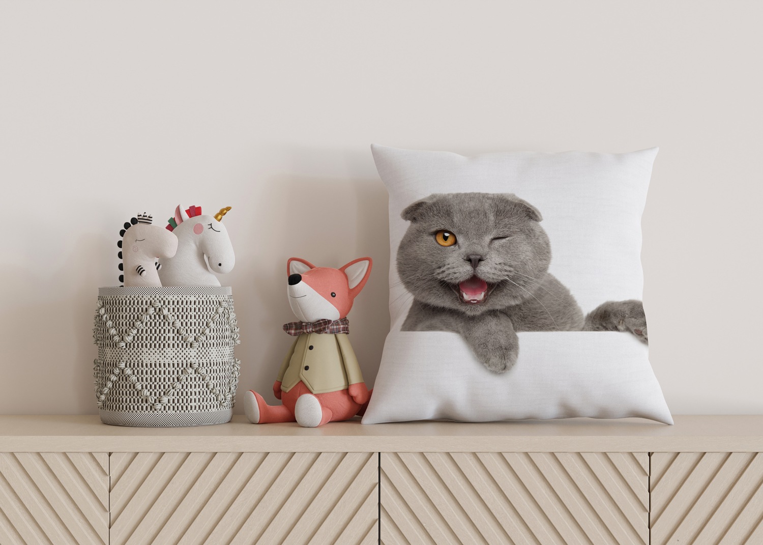 queence Dekokissen »Britisch Kurzhaar«, Kissenhülle mit HD Premium Druck, geruchsneutral, 40x40cm