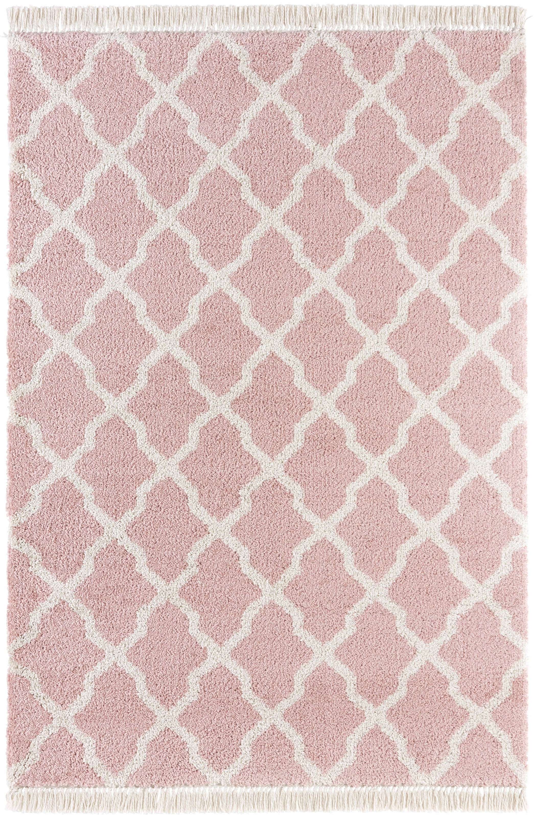 HANSE Home Hochflor-Teppich »Pearl«, rechteckig, 35 mm Höhe, Pastellfarben mit Fransen, Grafisches Design, Robust, Pflegeleicht