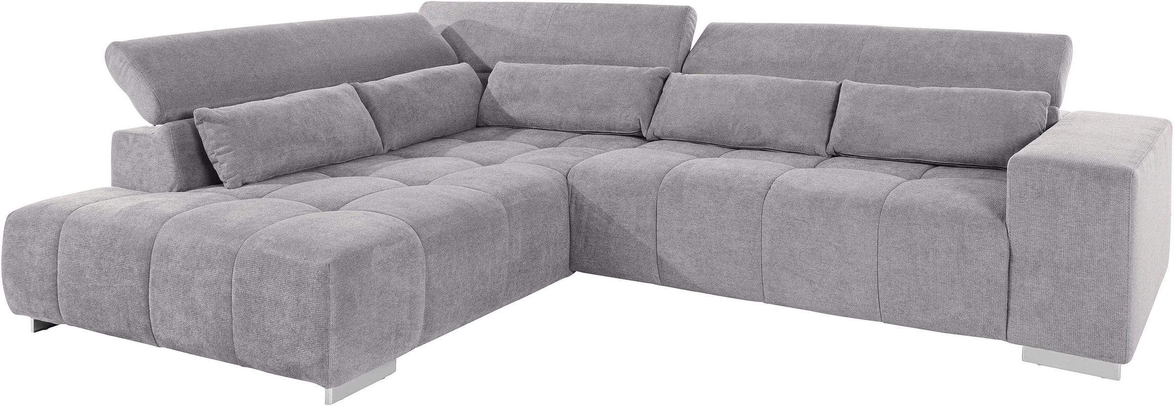 COTTA Ecksofa »Orion L-Form«, mit Kopfteilverstellung & 5 Nierenkissen
