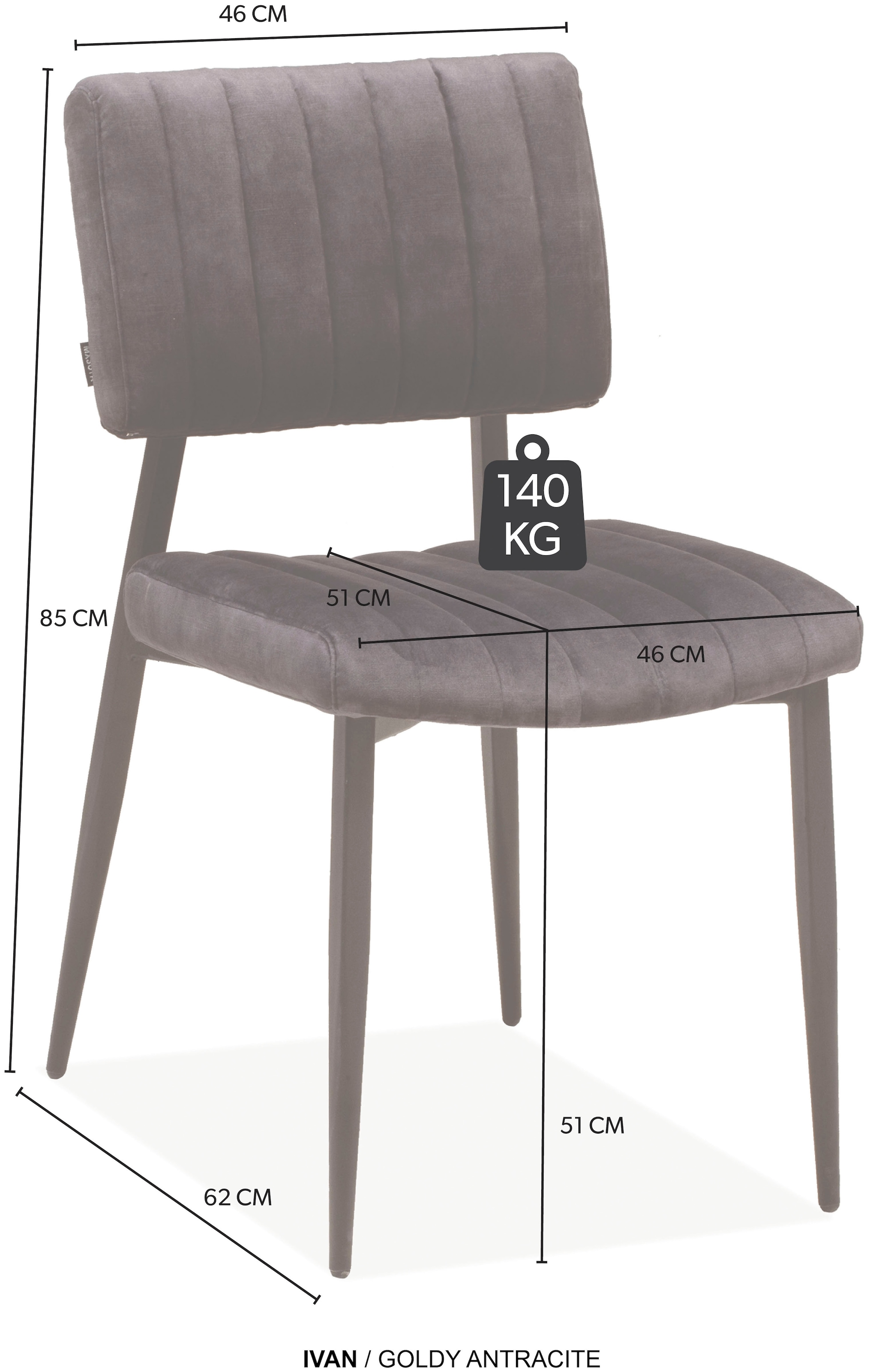 OMG Design Esszimmerstuhl »Ivan«, (Set), 1 St., Stoff, pflegeleichter Samtvelour Bezug, Küchenstuhl