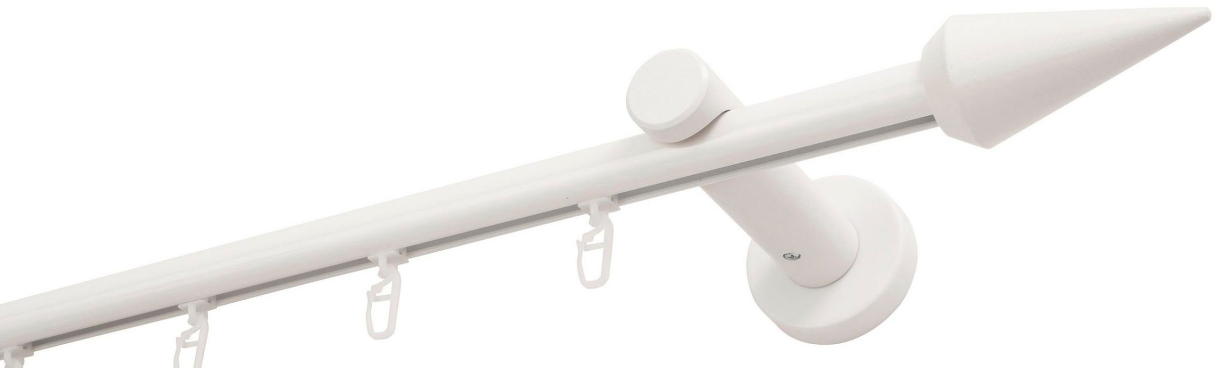 GARESA Gardinenstange »AGROS« Ø 20 mm 1 läufig-läufig Wunschmaßlänge Vorhanggarnitur, einfache Montage, verlängerbar, Wandmontage, Spitze