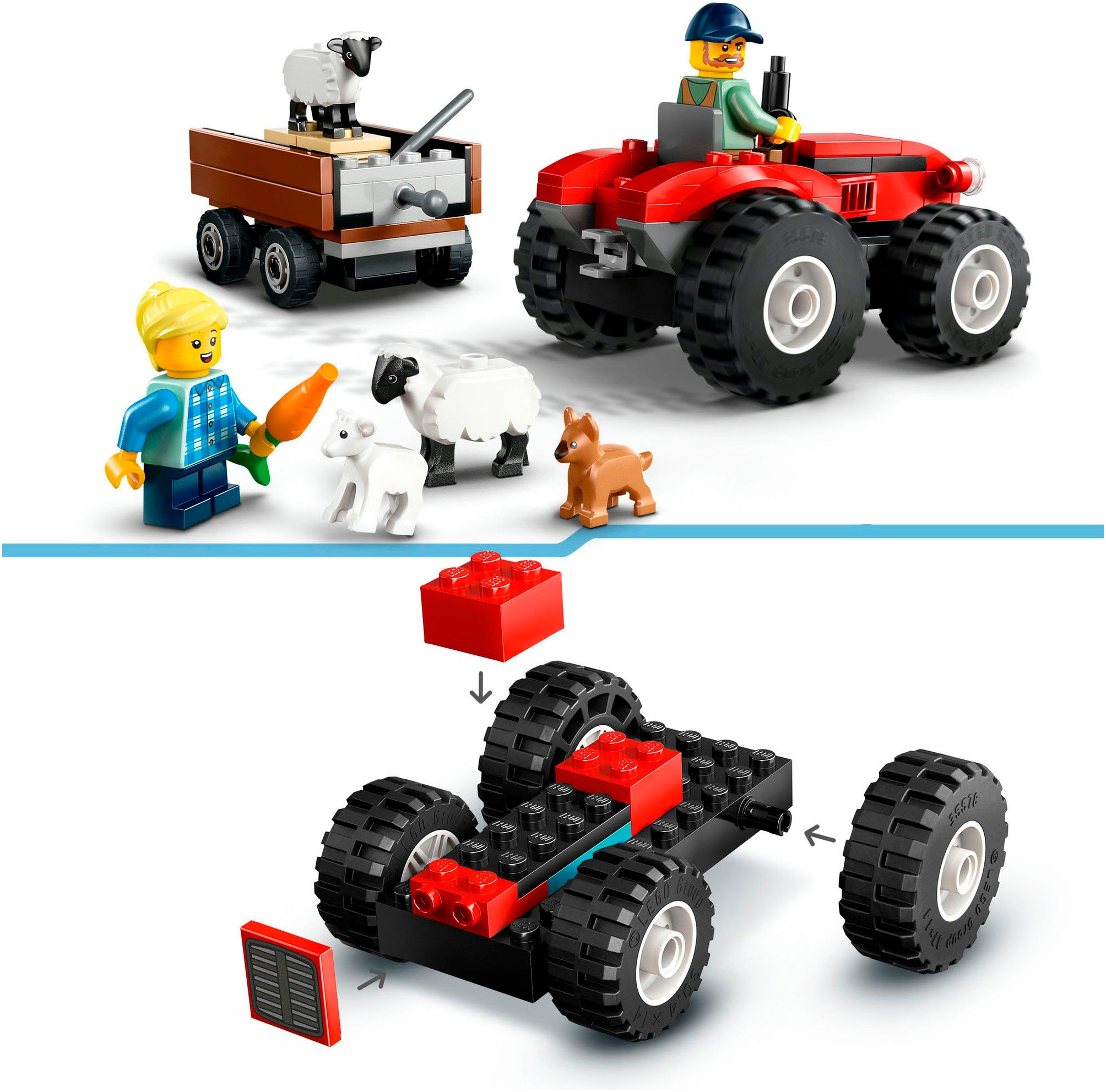 LEGO® Konstruktionsspielsteine »Traktor mit Anhänger (60461), LEGO City«, (116 St.), Made in Europe