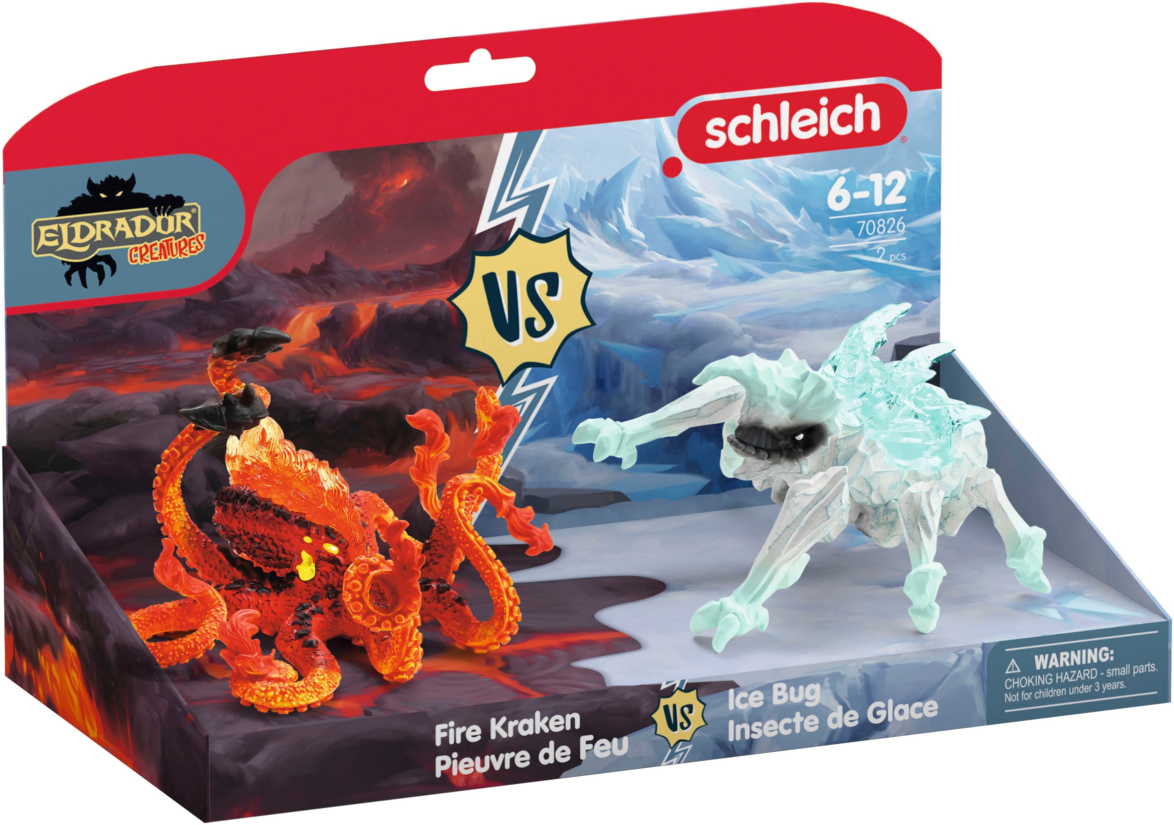 Schleich Spielfigur »ELDRADOR CREATURES, Eiskäfer vs. Feuerkrake (70826)«