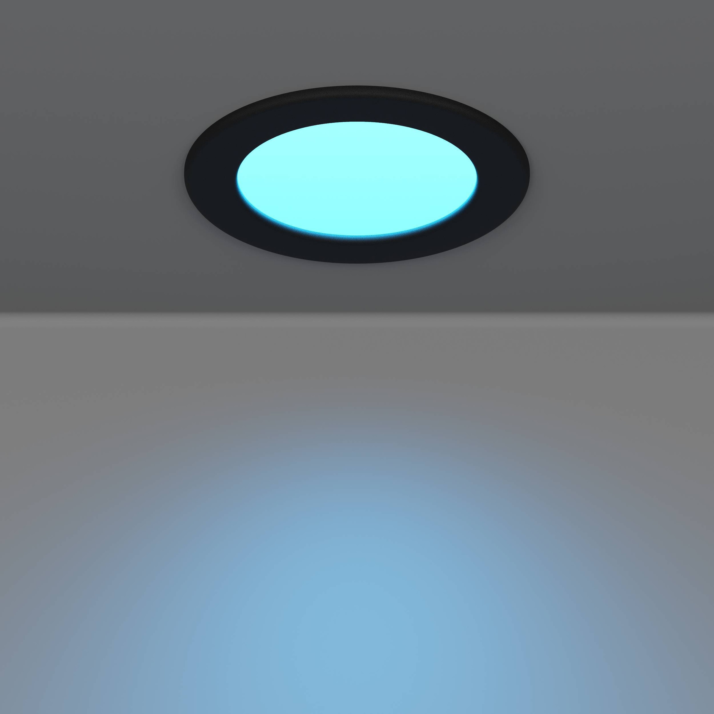 EGLO Einbauleuchte »Fueva 6-Z Deckenlampe, ZigBee, App und Sprachsteuerung, Badlampe, IP44« LED-Modul 1 Stk. Kaltweiß | RGB Einbauleuchte - Ø12 x ET40 cm - schwarz - 5W inkl.