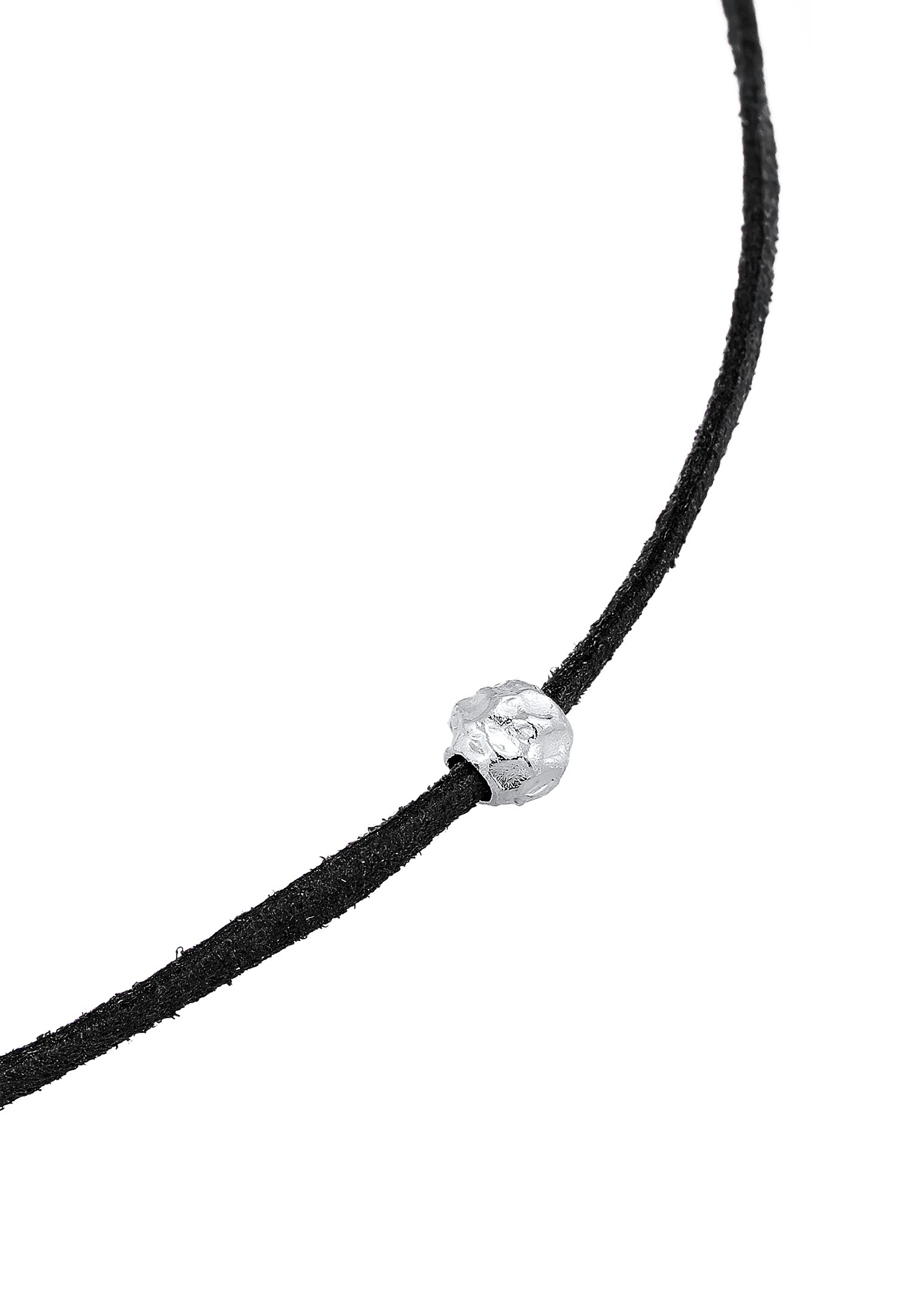 Elli Choker »Halskette Choker Velour Leder Bead Trend 925 Silber«