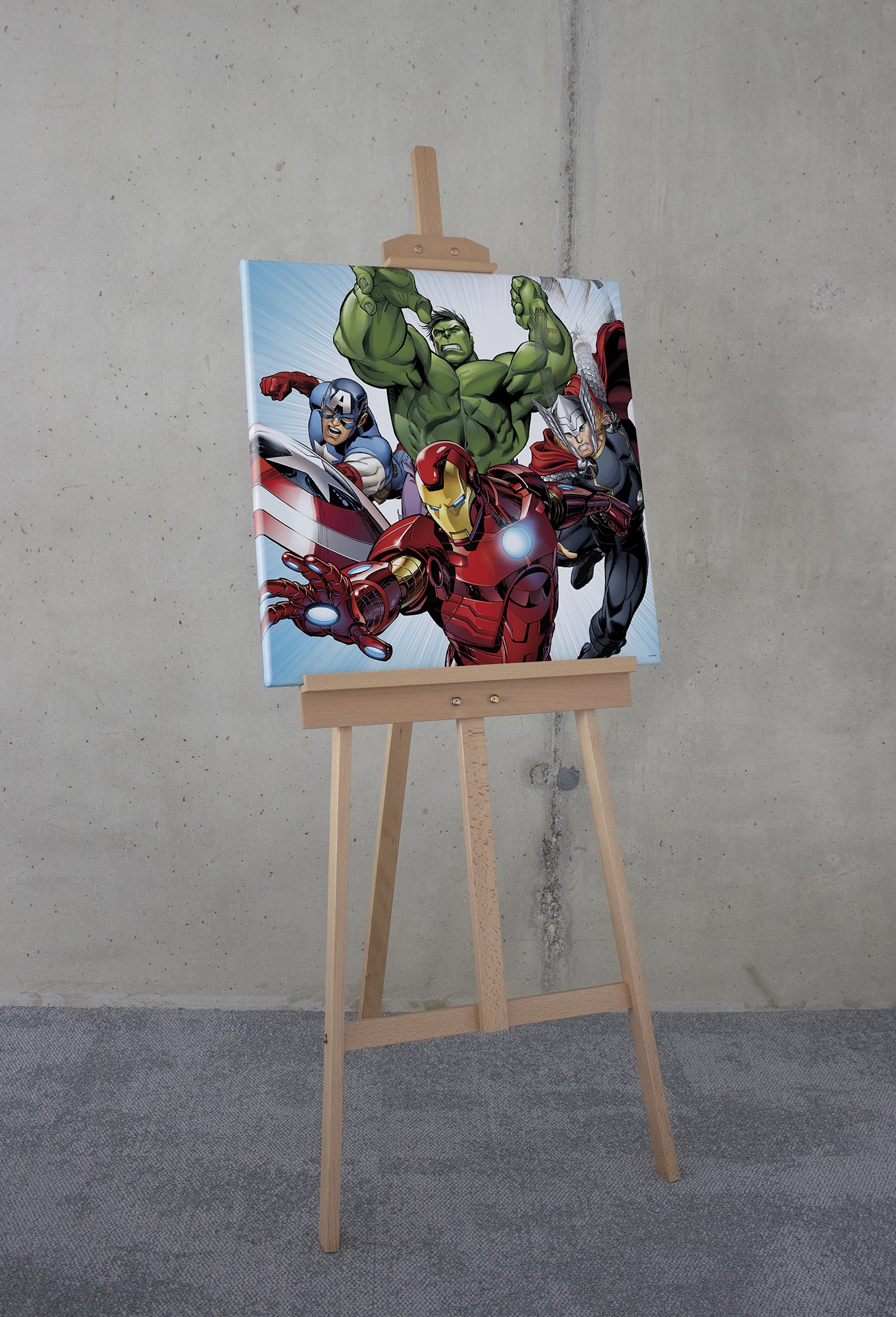 Komar Leinwandbild »Marvel Avengers Teampower«, Disney, (1 St.), 60 x 60 cm (Breite x Höhe) - Kinderzimmer, Dekoration