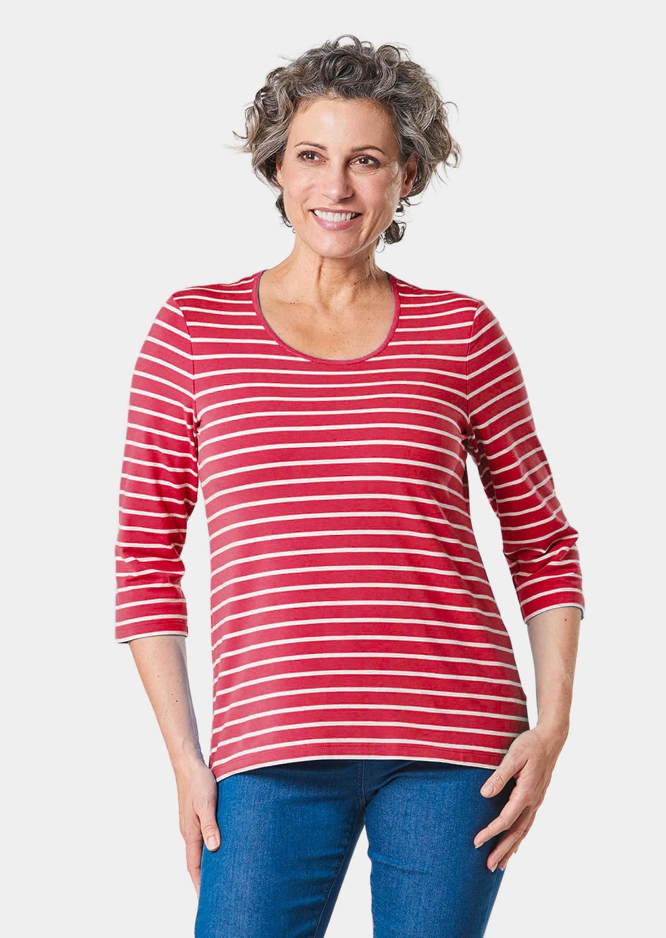 GOLDNER 3/4-Arm-Shirt »Kurzgröße Buntgewirktes Ringelshirt«
