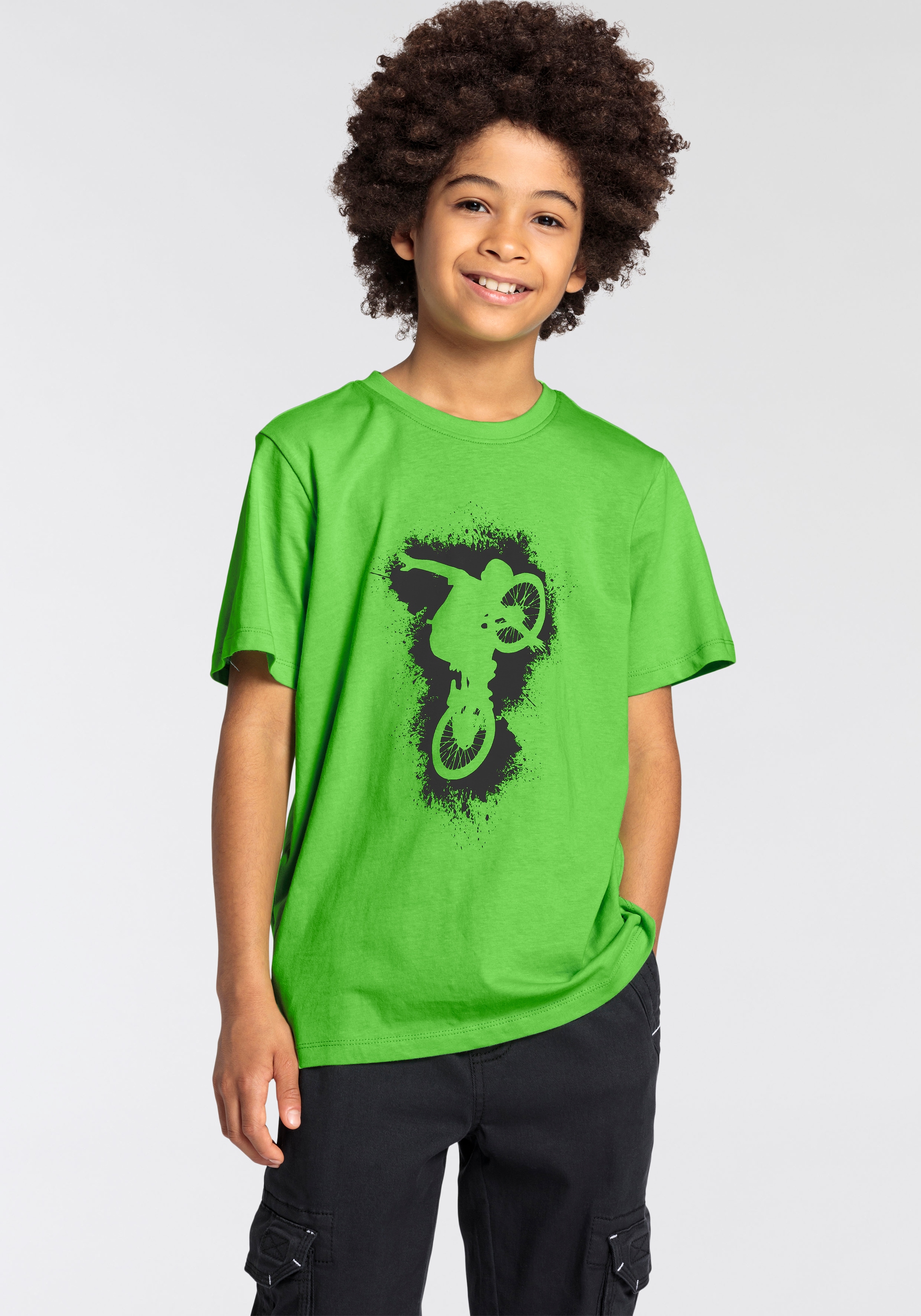 T-Shirt »für Jungen«, mit BIKER Druck