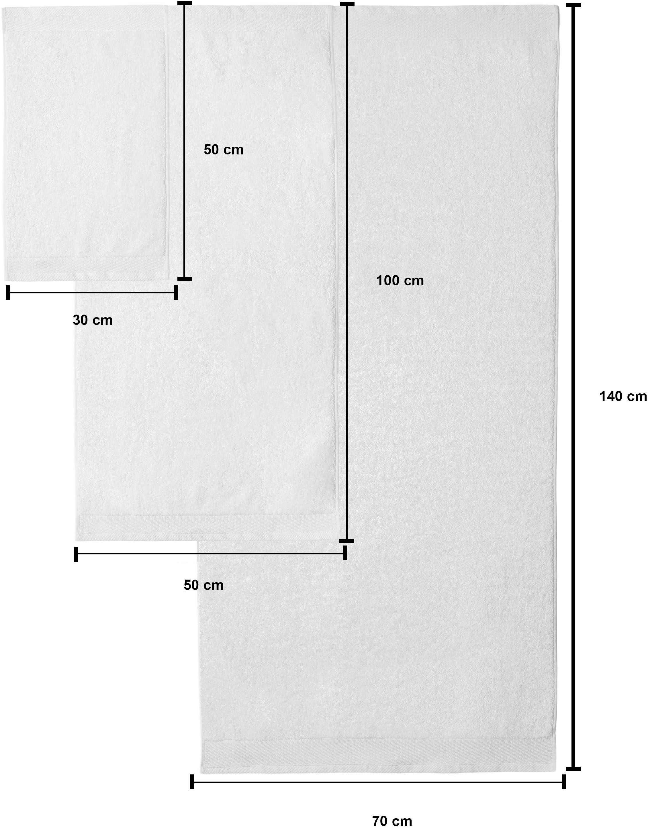 OTTO home Handtuch Set »Fenya, Premium Handtücher, 550 gr/m²«, Set, 6 tlg., Walkfrottier, Premium Handtücher mit Bordüre, Handtuch-Set, 100% Baumwolle
