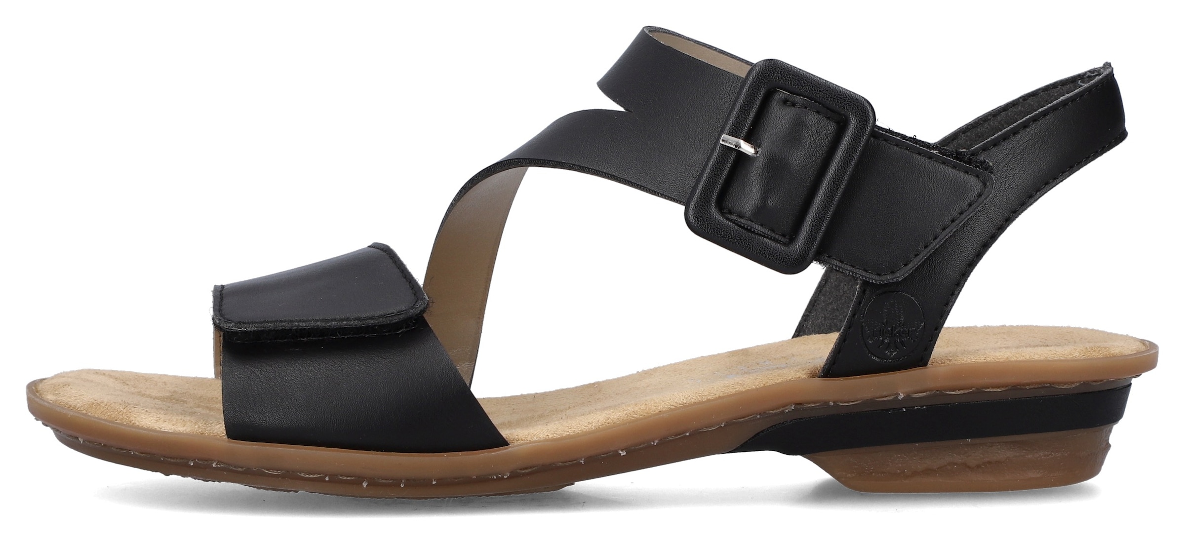Rieker Sandalette, Sommerschuh, Sandale, Keilabsatz, mit Klett