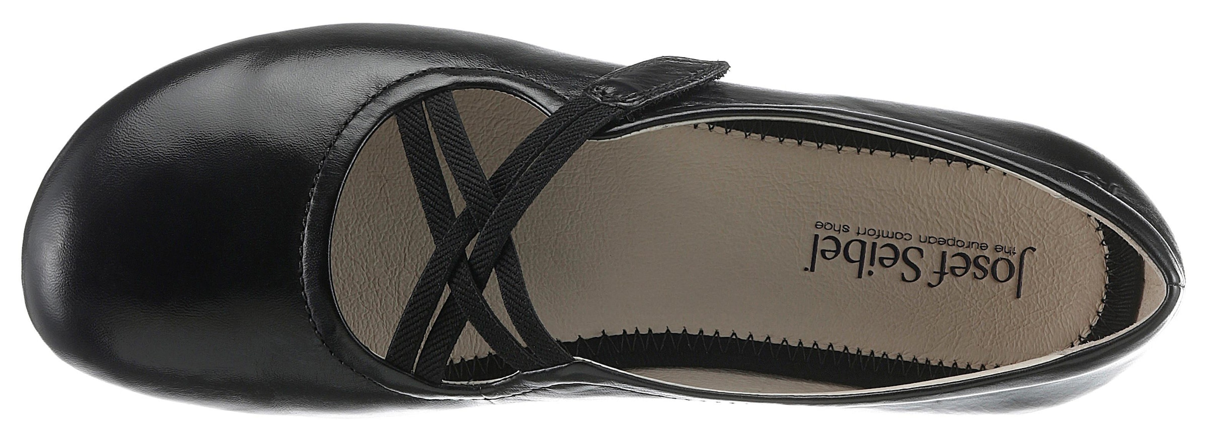Josef Seibel Riemchenballerina »Fiona 39«, Festtagsschuh, Slipper, Komfortschuh mit überkreuztem Gummizug