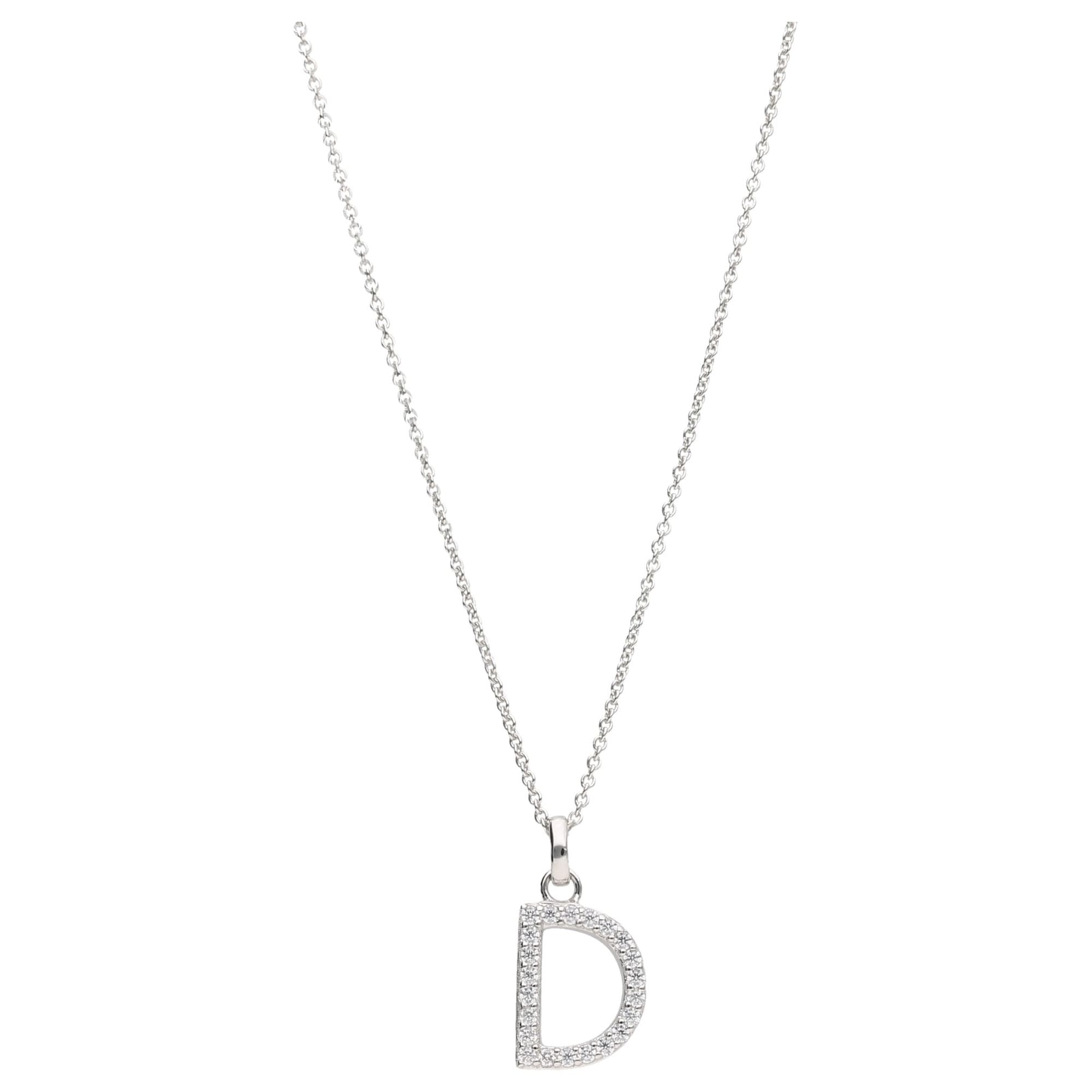 Smart Jewel Kette mit Anhänger »Kette Buchstabe D mit Zirkonia Steine, Silber 925«