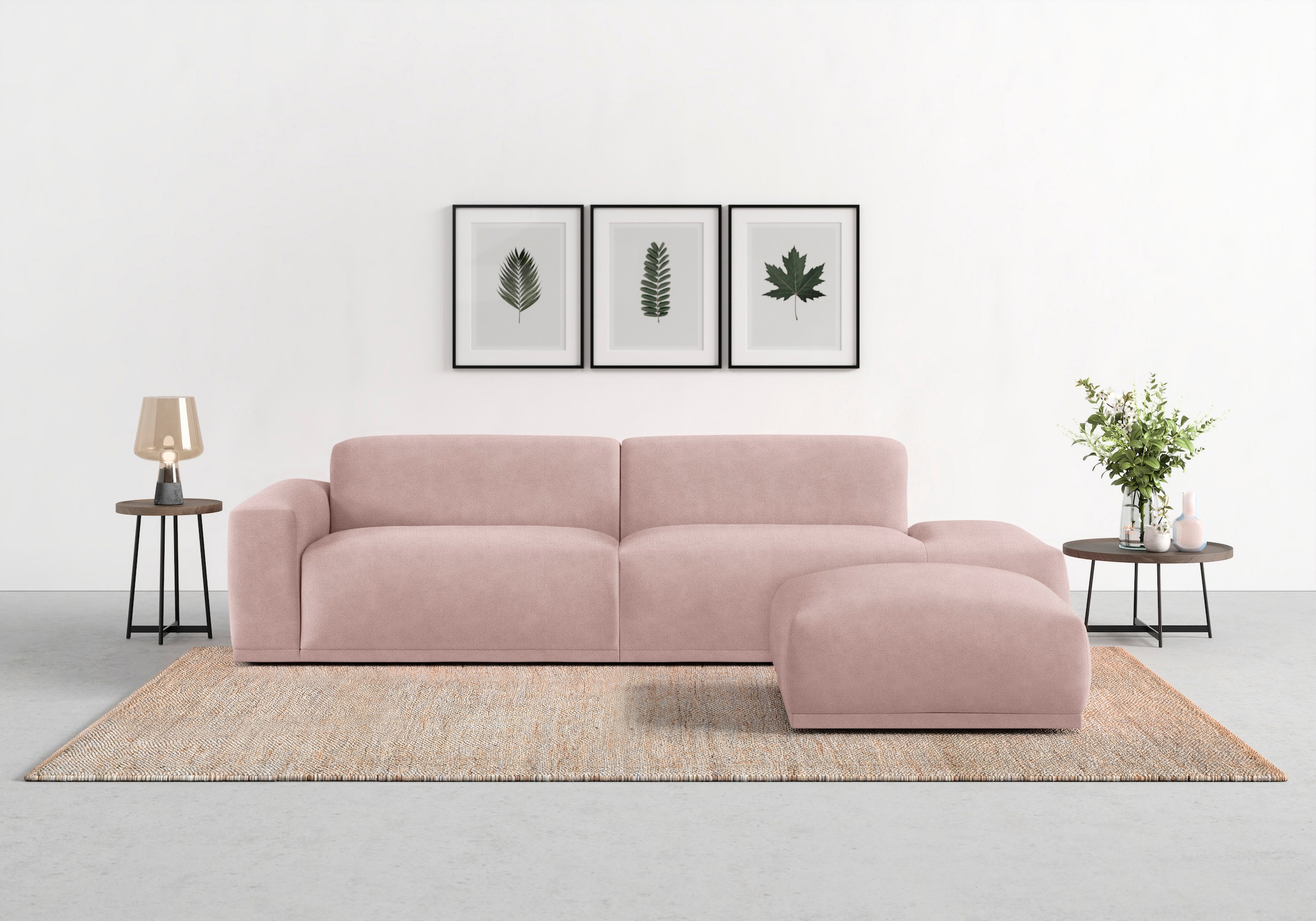 TRENDMANUFAKTUR Big-Sofa »Braga, mit hochwertigem Kaltschaum, Megasofa, in Cord erhältlich«, modernes Big-Sofa, Couch mit hohem Sitzkomfort, 277/72/107 cm (B/H/T)