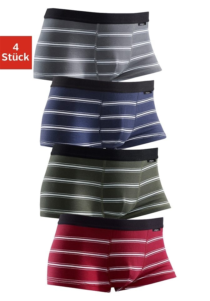 Hipster, (Packung, 4 St.), Boxershorts aus elastischer Baumwolle