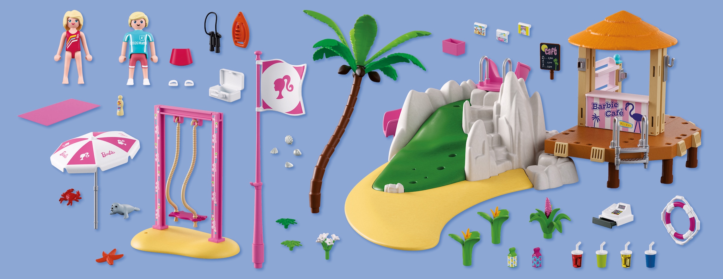 Playmobil® Konstruktions-Spielset »PLAYMOBIL x Barbie™ Strand Café (72121), Barbie™« Made in Europe