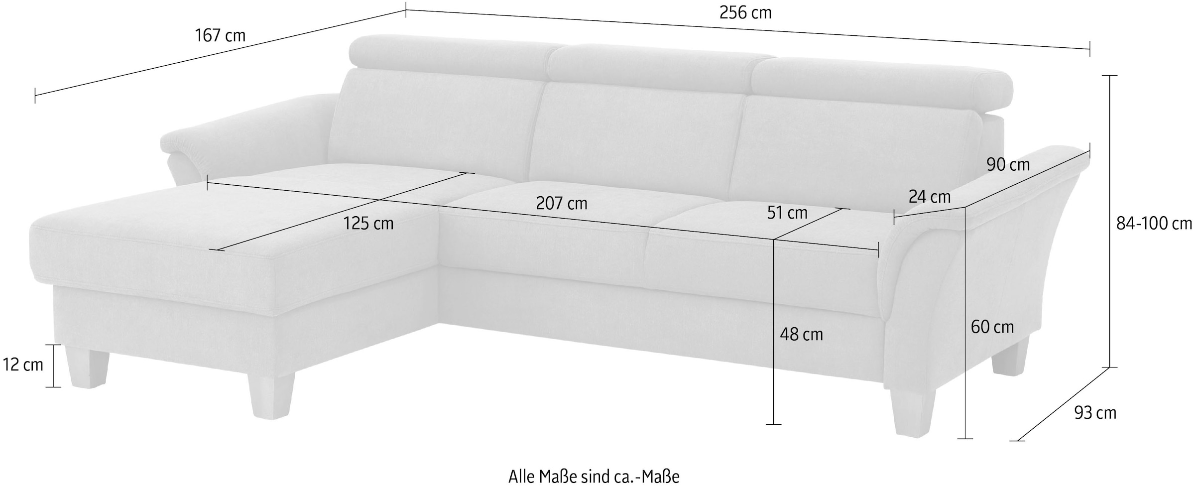 Home affaire Ecksofa »Conville L-Form« Federkern, wahlweise mit Bettfunktion und Bettkasten bzw. Stauraum