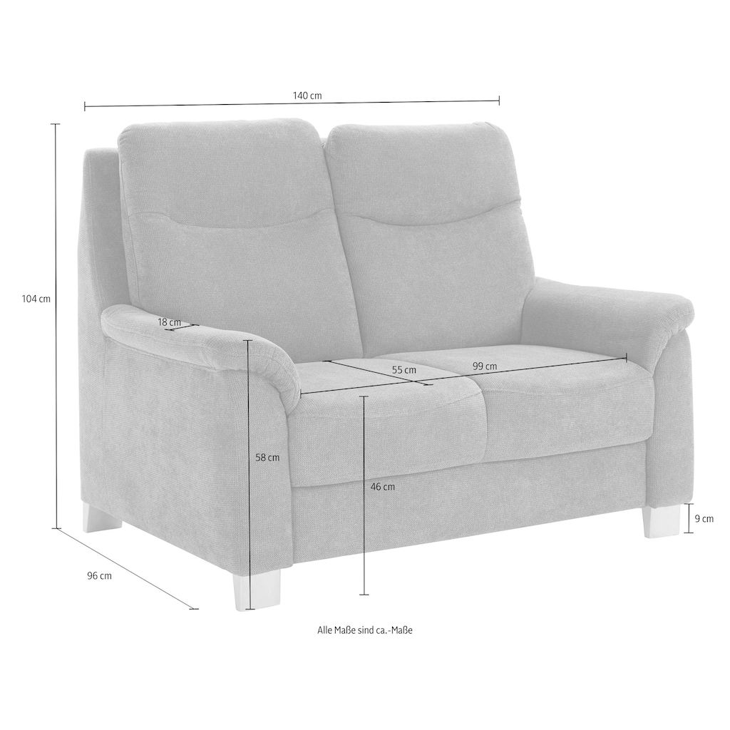 sit&more 2-Sitzer »Boccaccio«, inklusive Federkern und Kopfteilverstellung