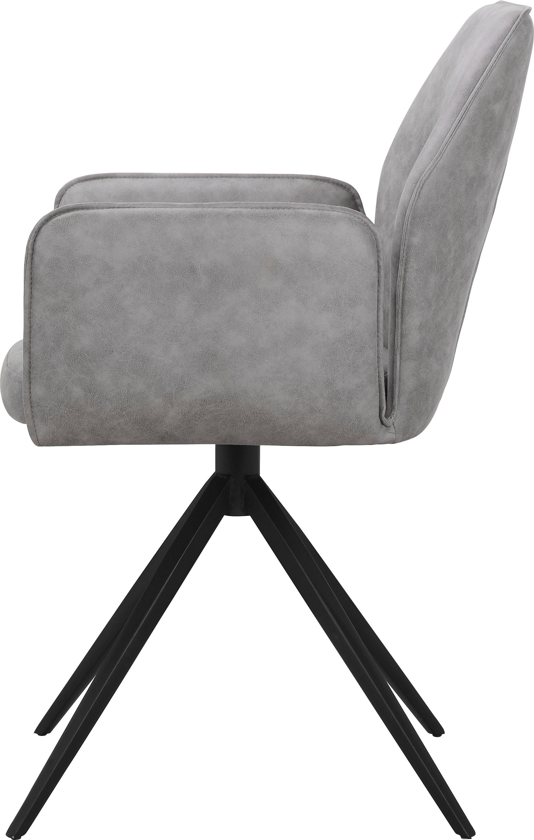 Places of Style Esszimmerstuhl »Ozias«, 2 St., Microfaser, Sitz und Rücken gepolstert, Gestell aus Metall schwarz, Sitzhöhe 50 cm